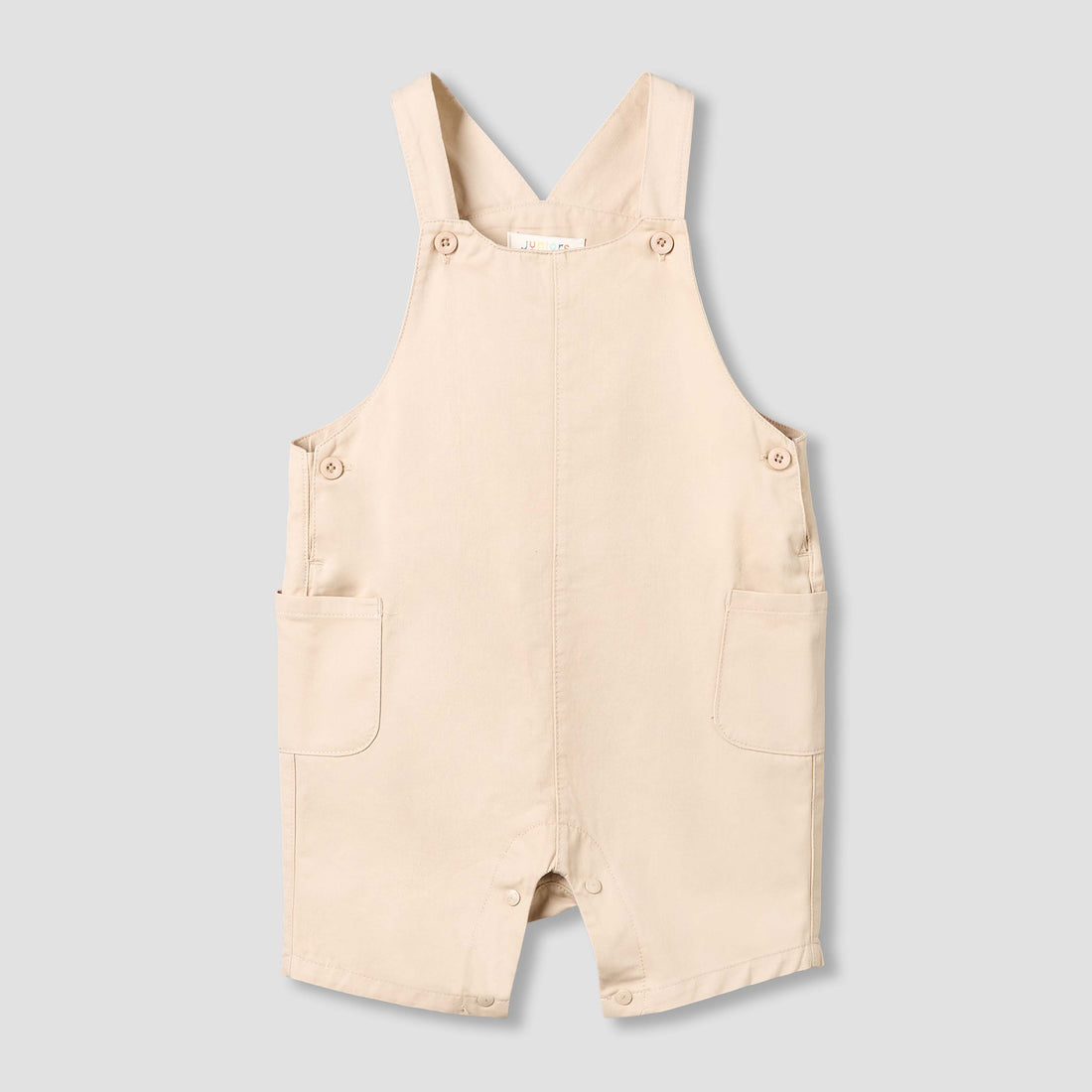 Juniors Crew Neck Short Sleeves T-shirt and Dungaree Set with Pockets