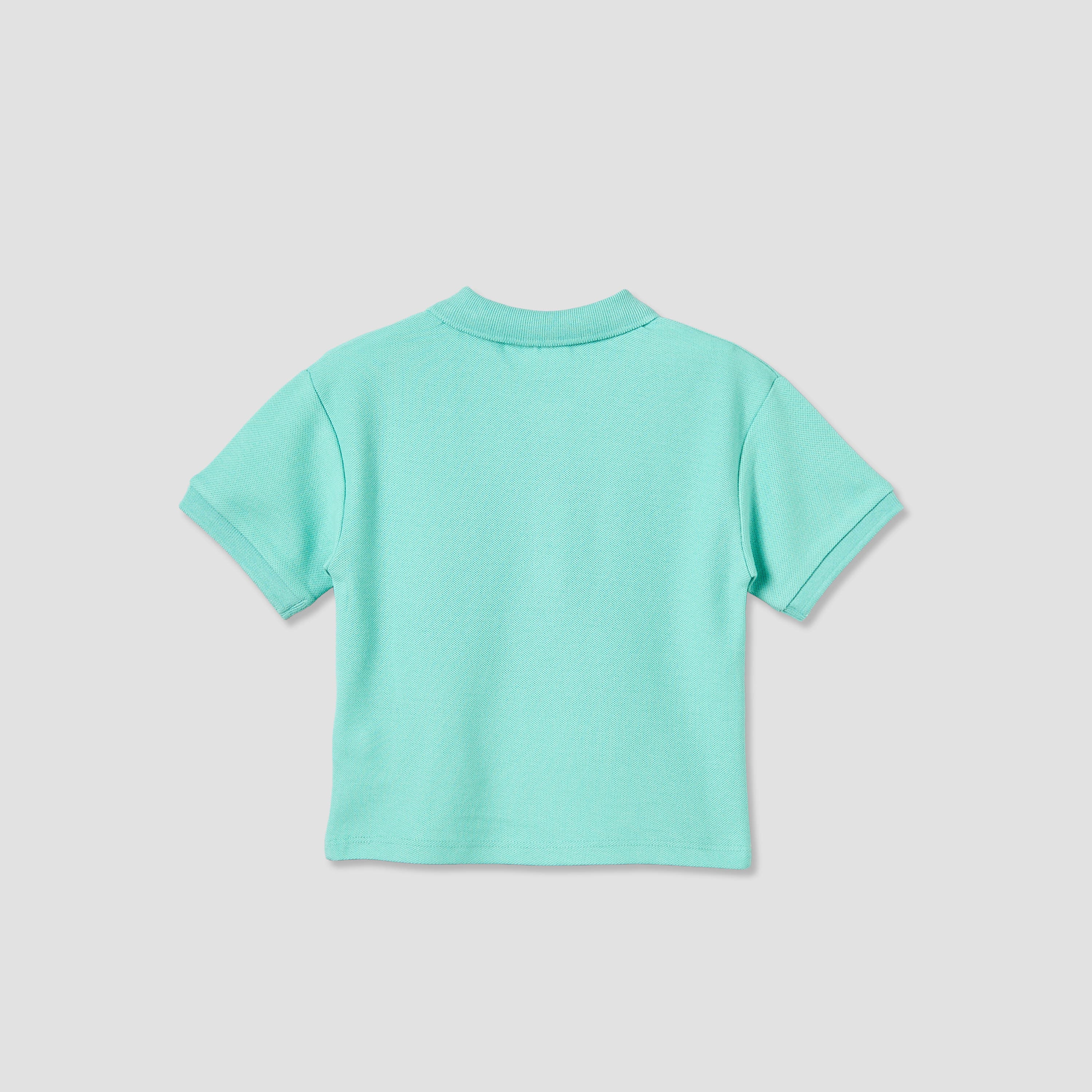 Juniors Collared Short Sleeves Polo T-shirt with Dinosaur Embroidery