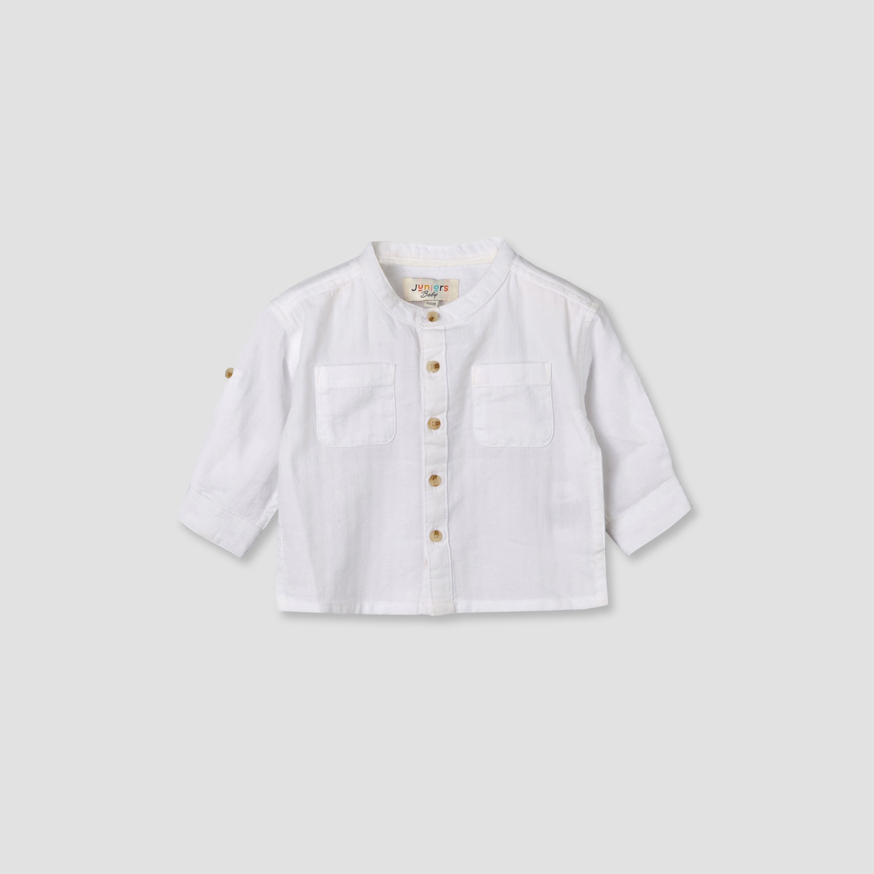 Juniors Long Sleeves Shirt with Mandarin Collar