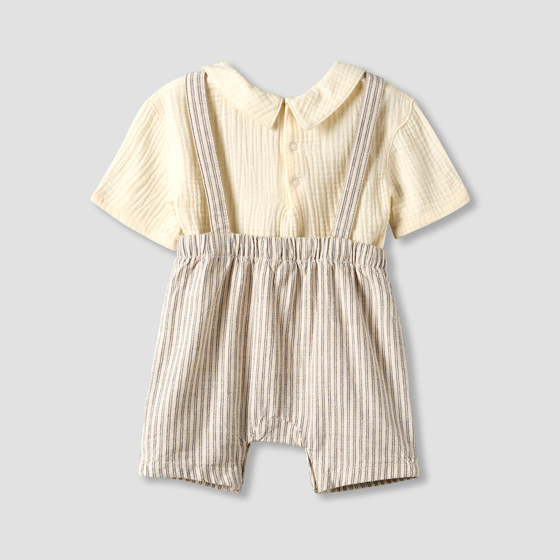 Juniors Collared Short Sleeves Shirt and Dungaree Set with Hat