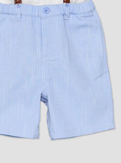 Set of 3 Juniors Collared Short Sleeve Shirt and Shorts Set with Bow Tie-baby-boys-clothing-setsandcoords-image-6