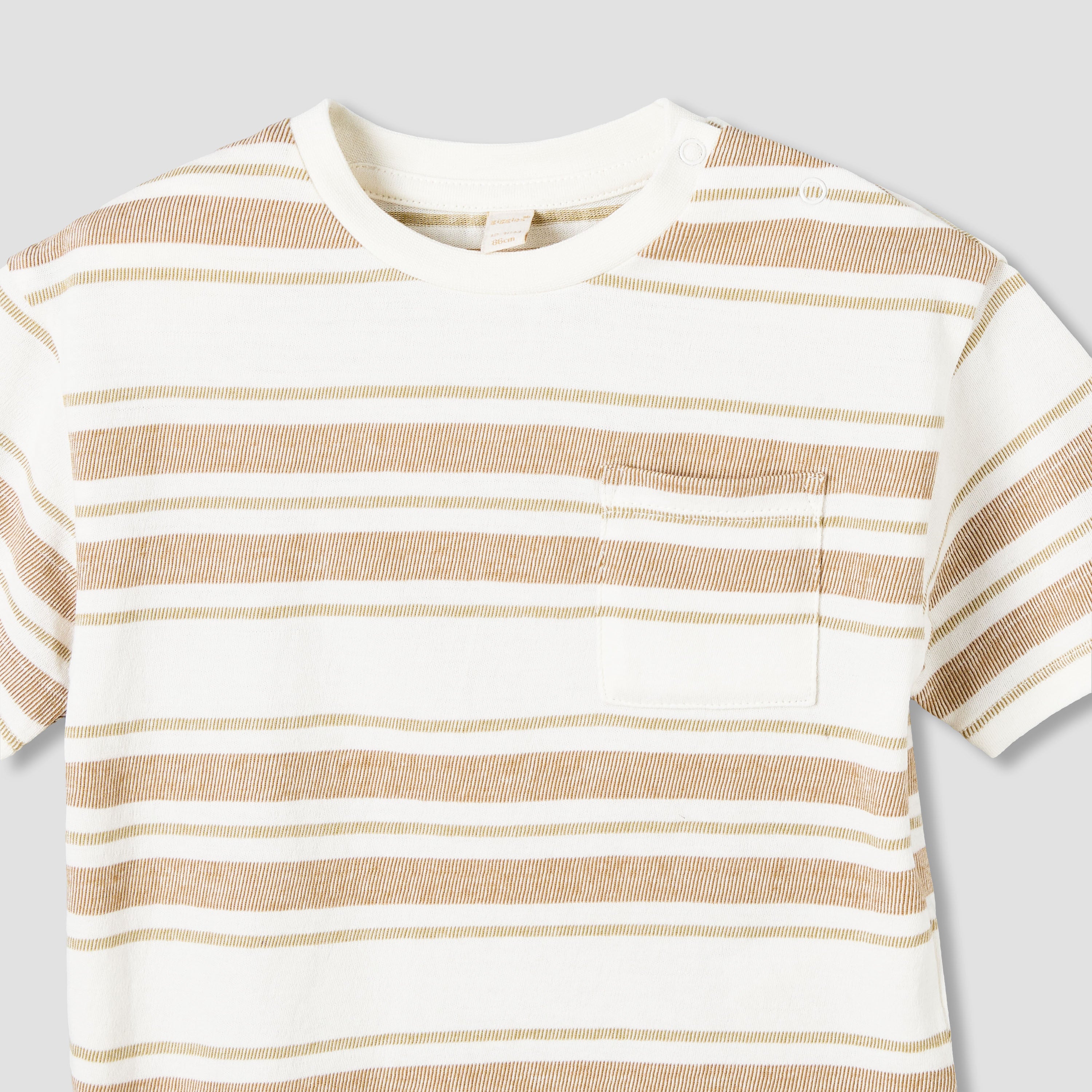 Giggles Crew Neck Short Sleeve T-shirt with Stripes