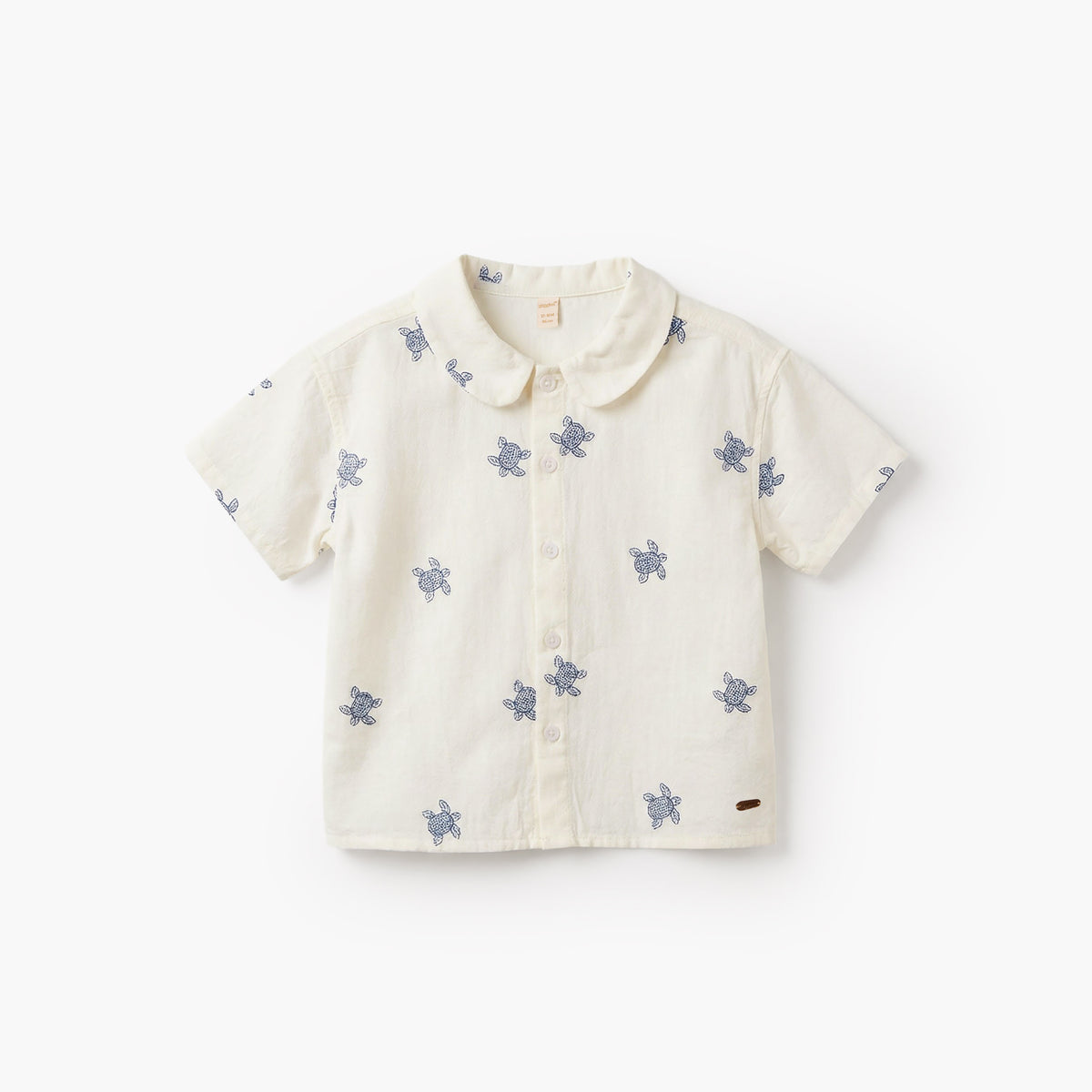 Giggles Short Sleeve Shirt with Turtle Embroidery