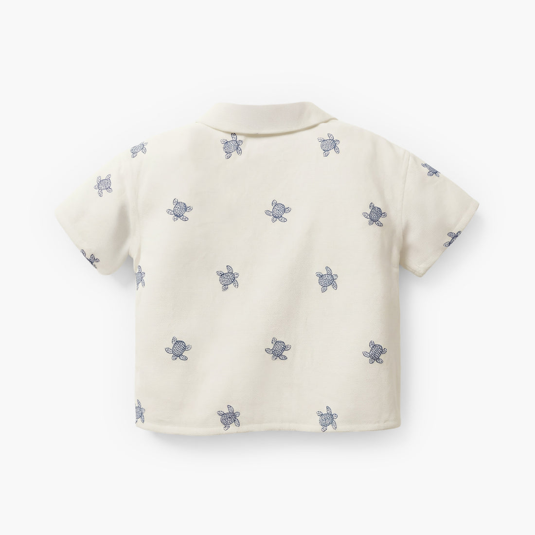 Giggles Short Sleeve Shirt with Turtle Embroidery