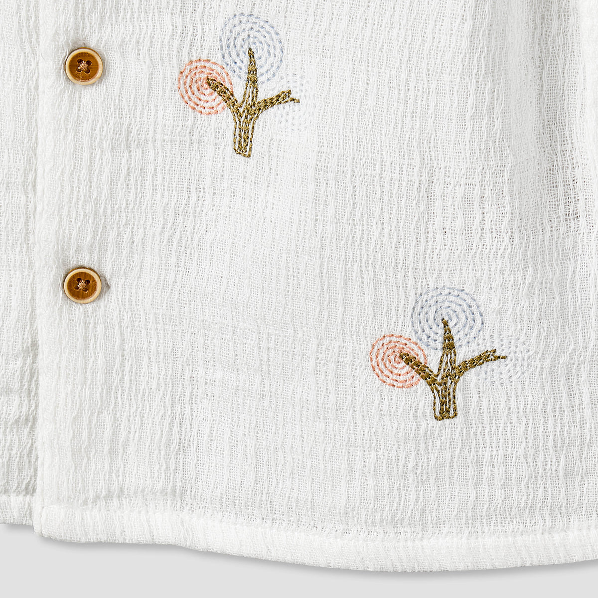 Giggles Short Sleeve Shirt with Embroidery