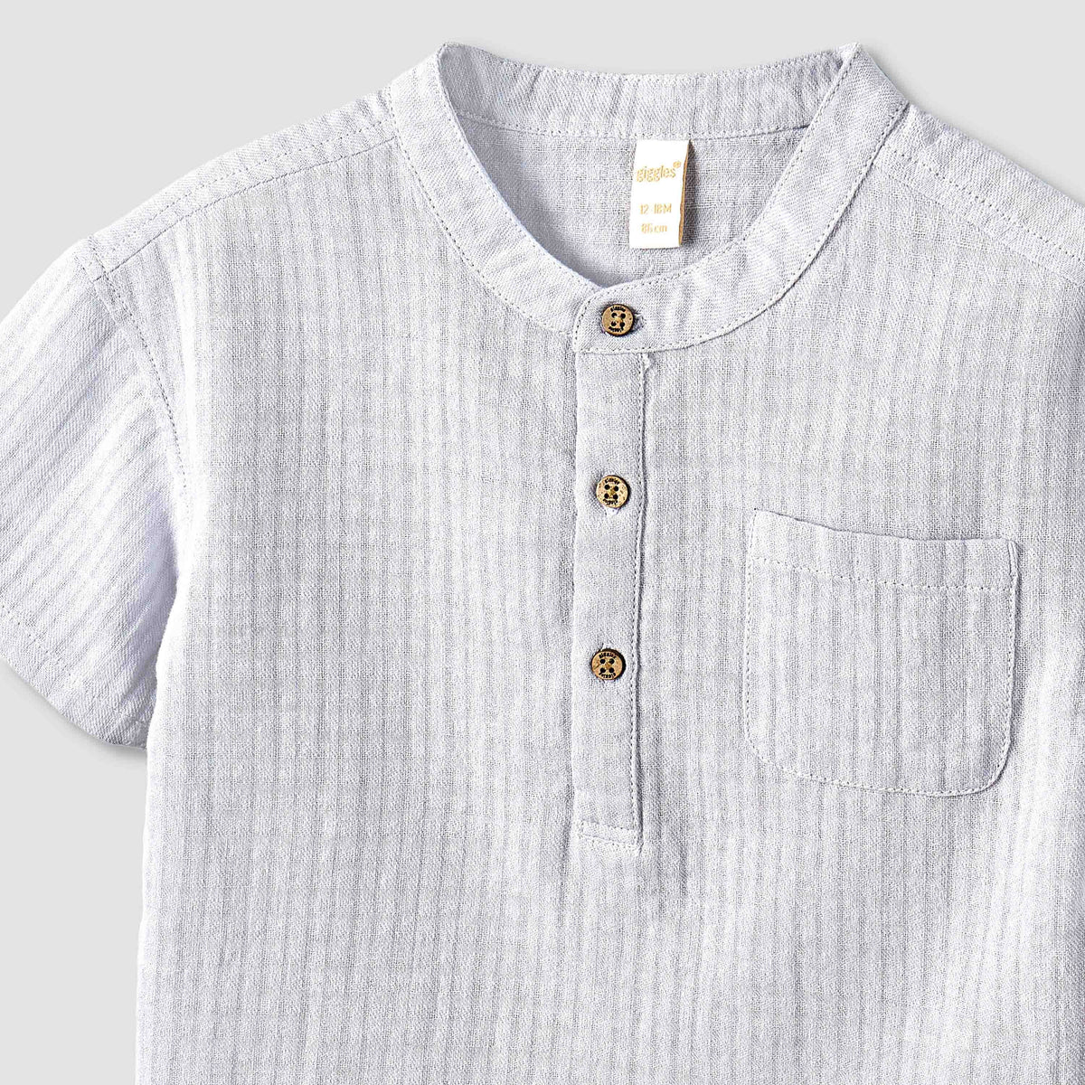 Giggles Short Sleeve Shirt with Texture