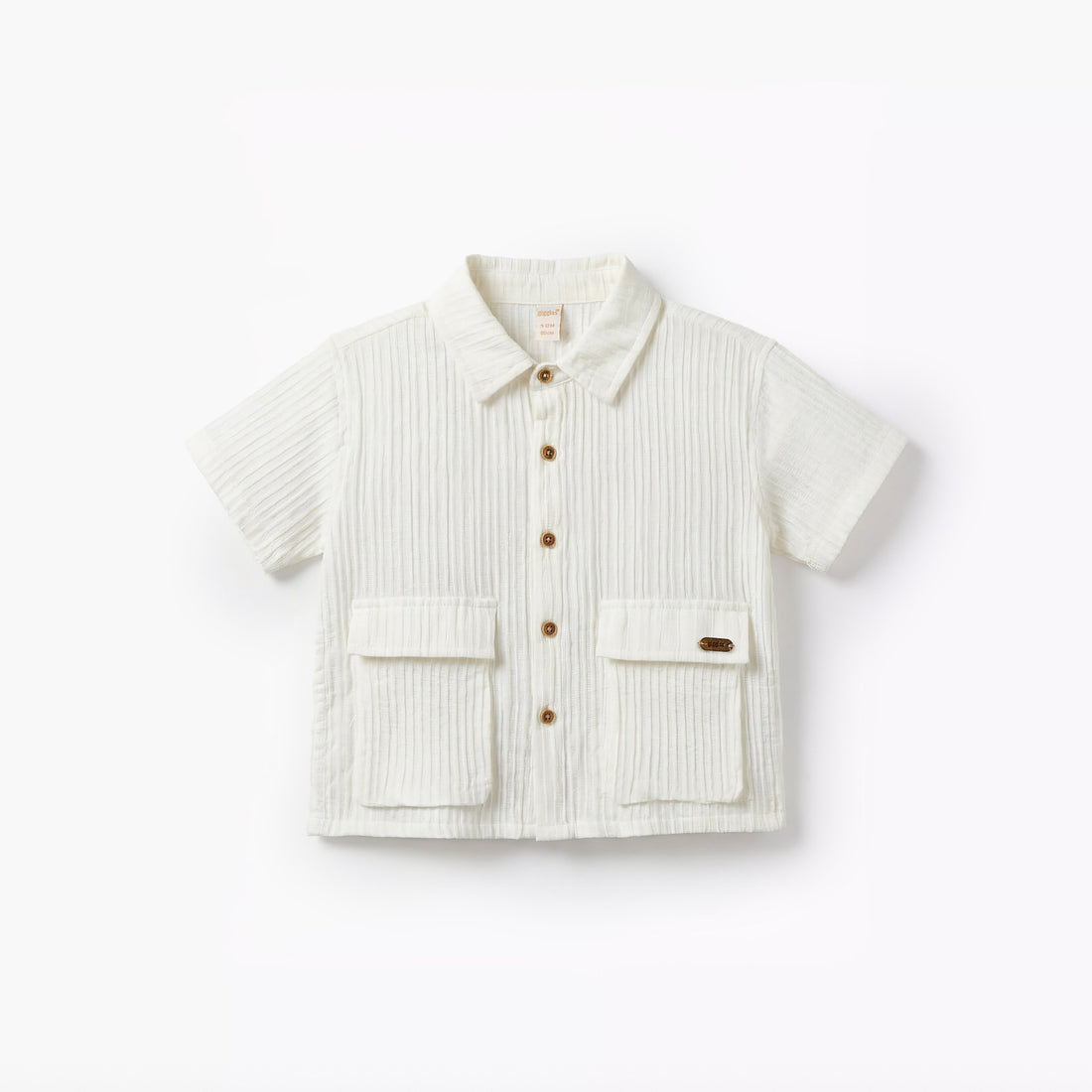 Giggles Short Sleeves Shirt with Ribbed Texture