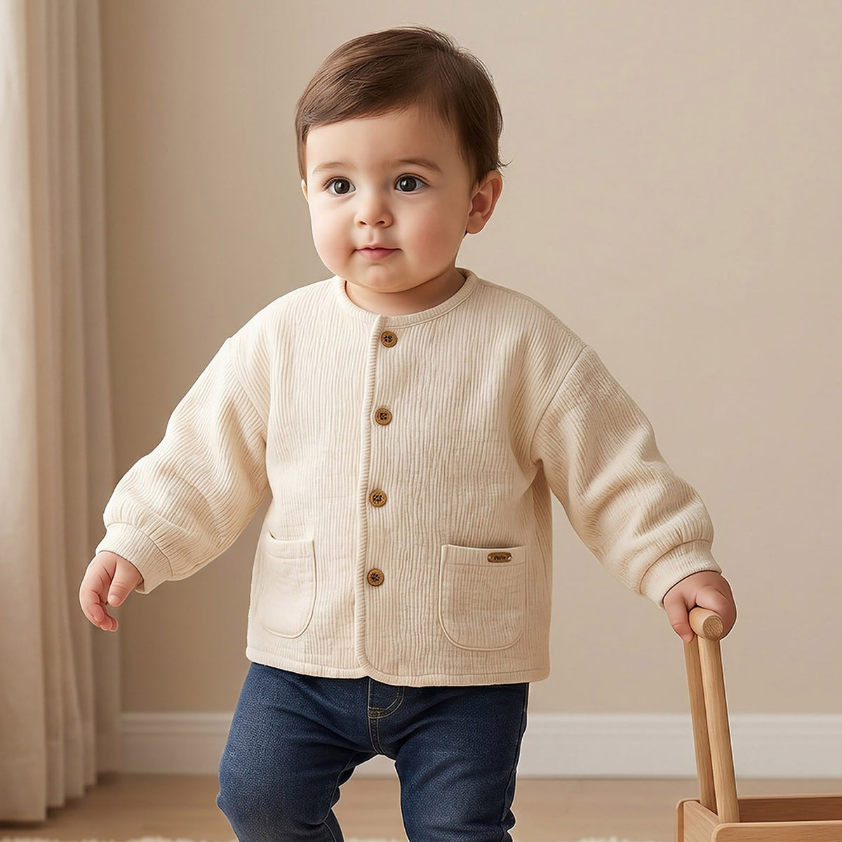 Giggles Long Sleeves Shacket with Textured Design