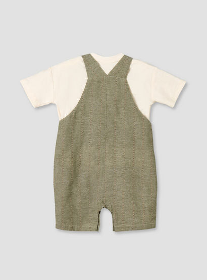 Giggles Crew Neck Short Sleeves T-shirt and Dungaree Set with Snap Button Closure-baby-boys-clothing-setsandcoords-image-3