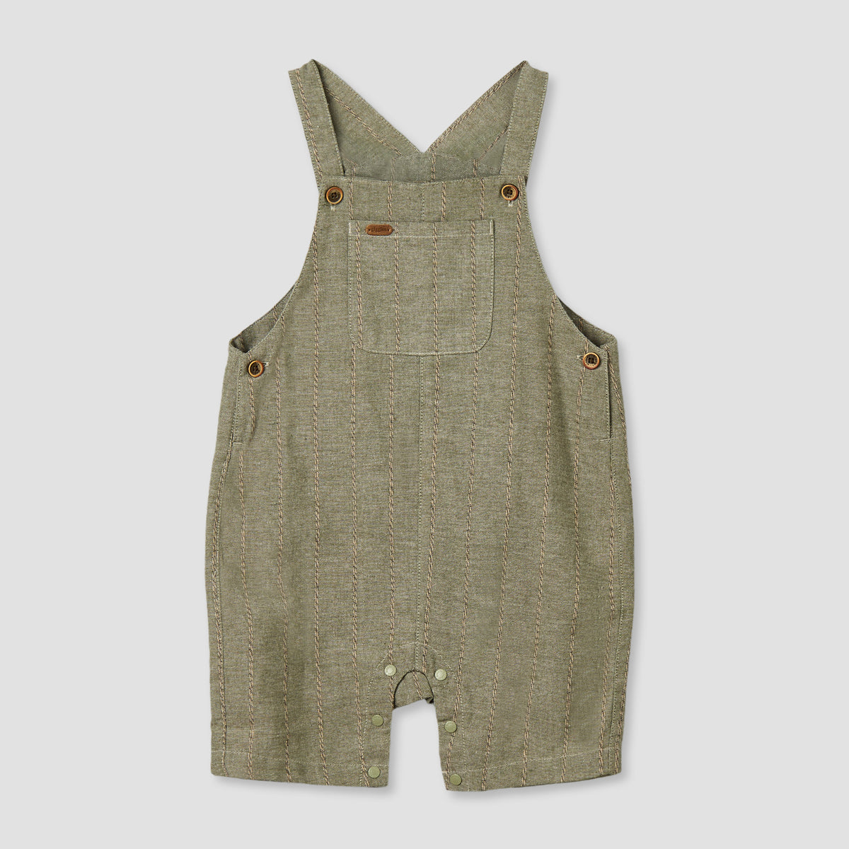 Giggles Crew Neck Short Sleeves T-shirt and Dungaree Set with Snap Button Closure