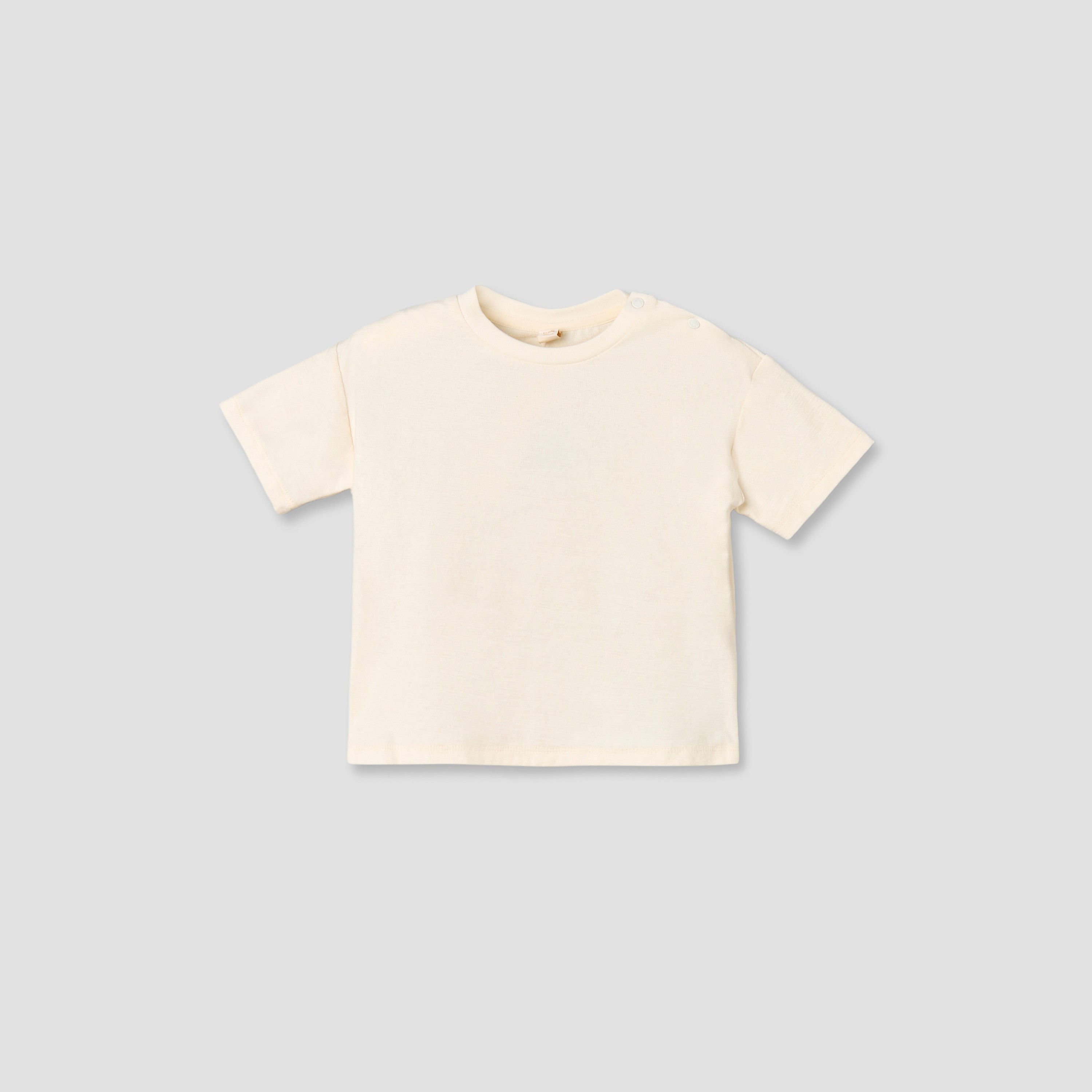 Giggles Crew Neck Short Sleeves T-shirt and Dungaree Set with Snap Button Closure