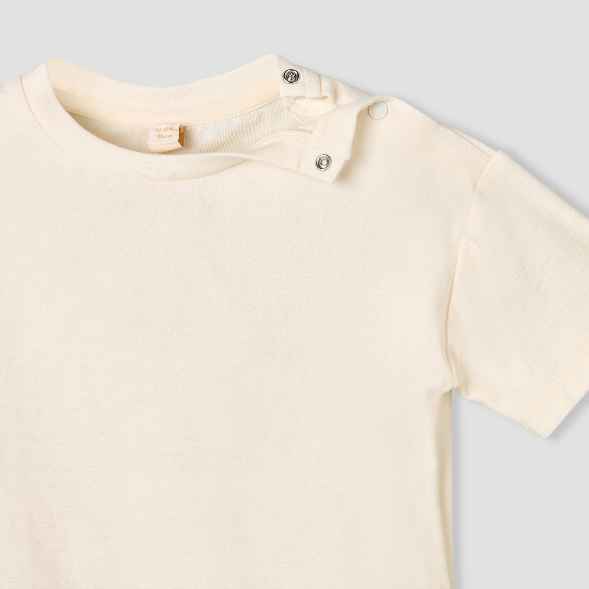 Giggles Crew Neck Short Sleeves T-shirt and Dungaree Set with Snap Button Closure