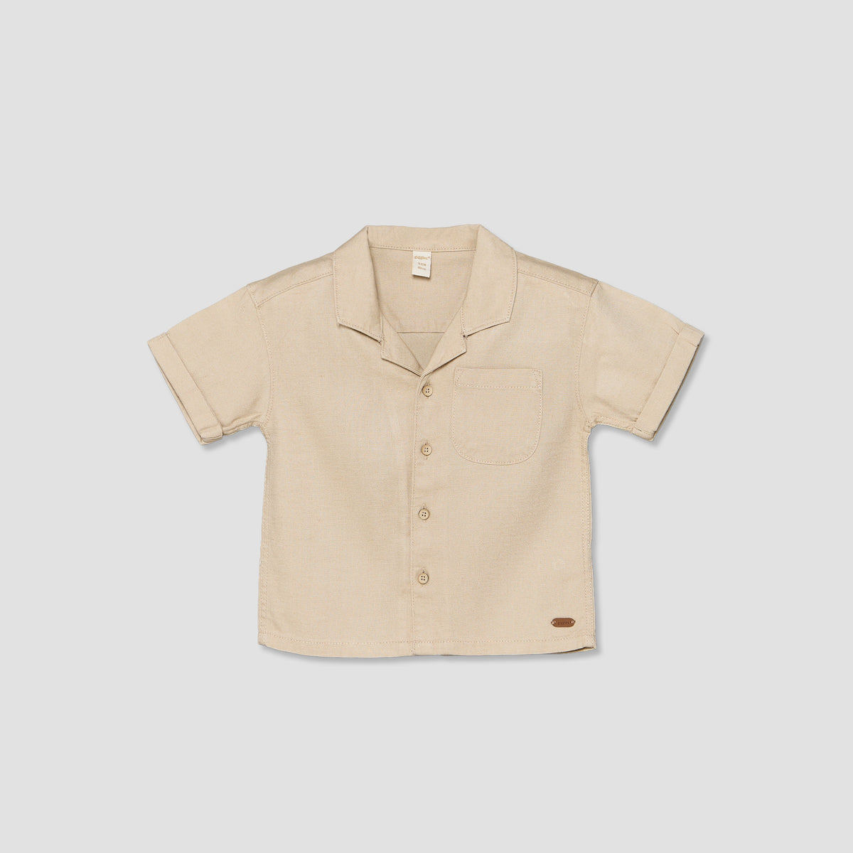 Giggles Collared Short Sleeves Shirt and Shorts Set with Chest Pocket