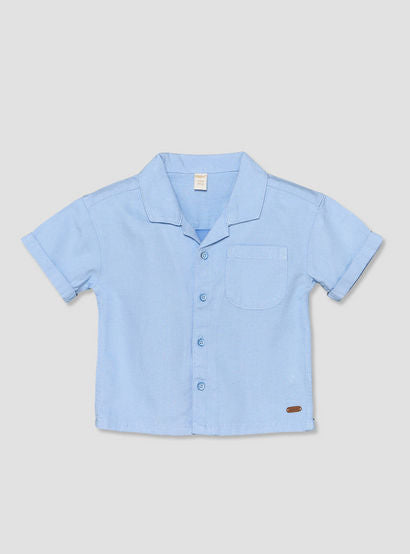 Giggles Camp Collar Short Sleeves Shirt and Shorts Set with Solid Design-baby-boys-clothing-setsandcoords-image-3