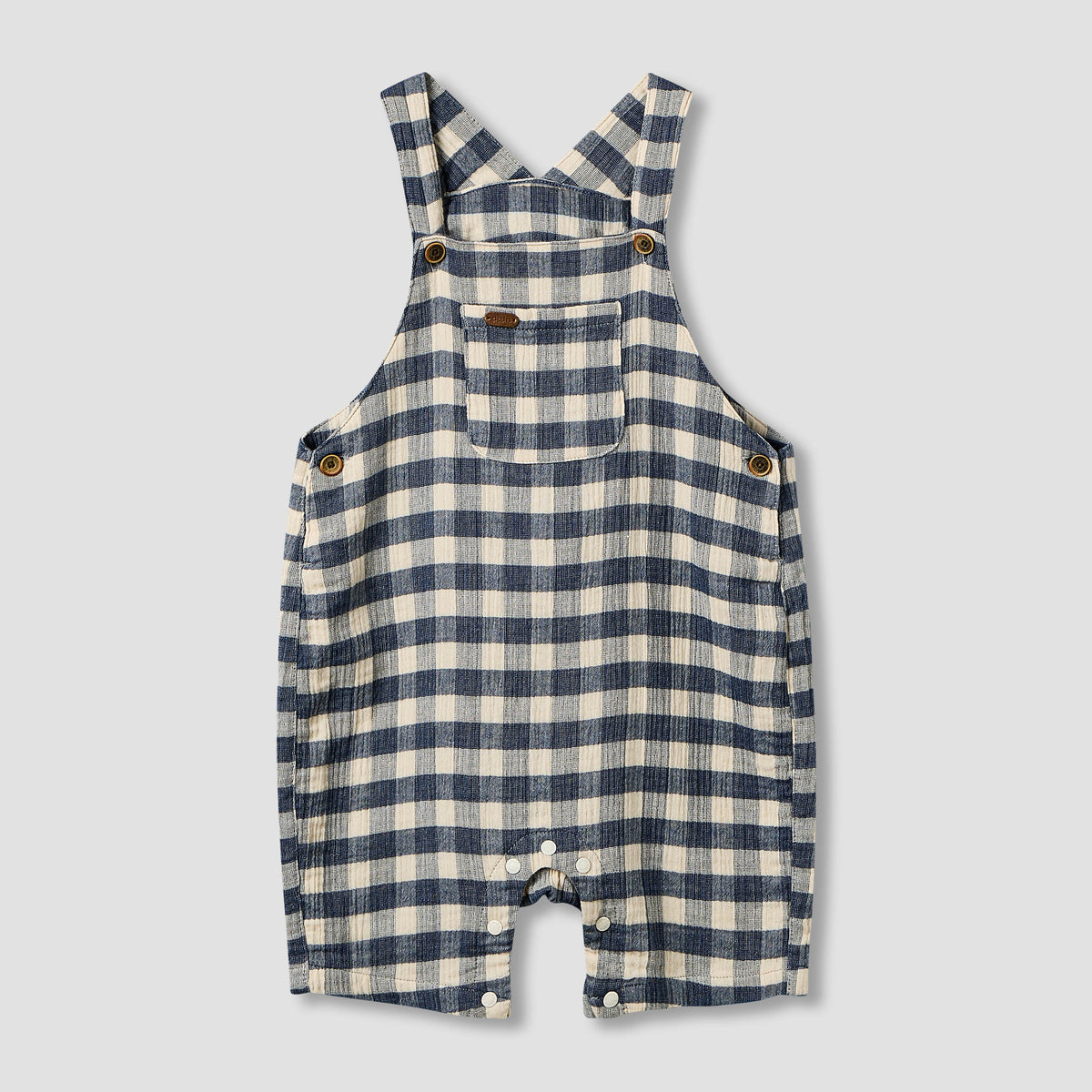 Giggles Collared Short Sleeve Top and Dungaree Set with Button Closure