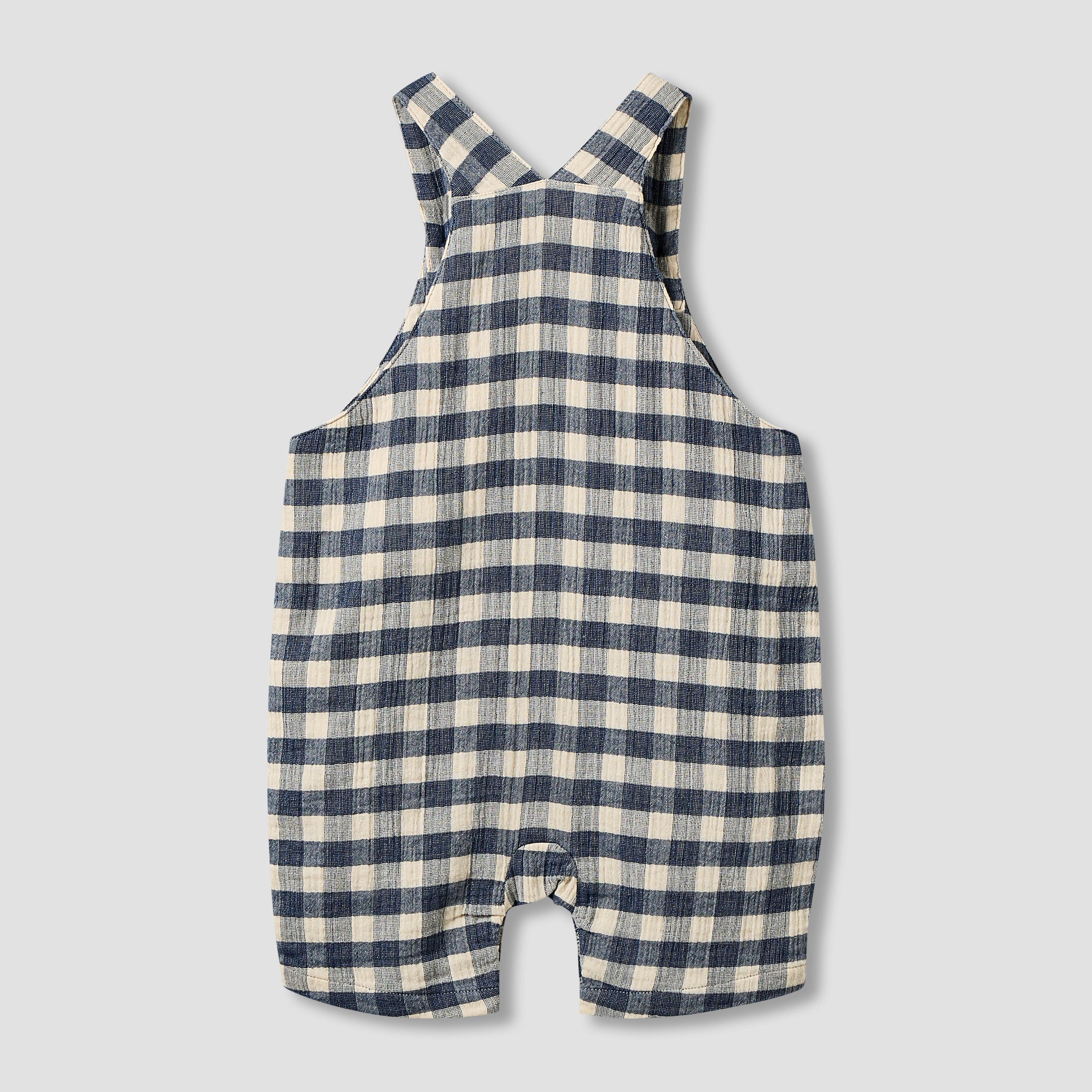 Giggles Collared Short Sleeve Top and Dungaree Set with Button Closure