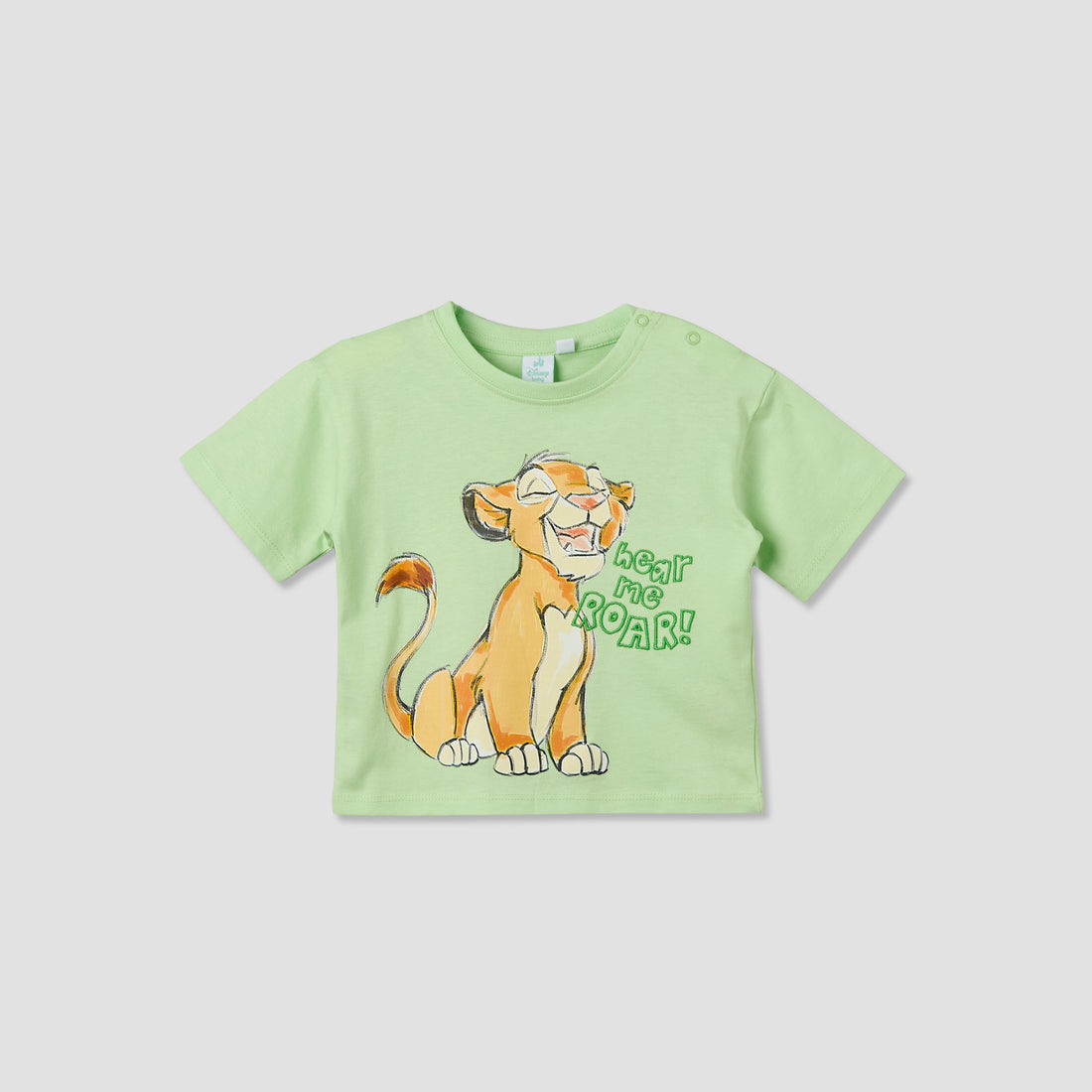 Disney Crew Neck Short Sleeve T-shirt with Simba Print - Green / 12-18 mths