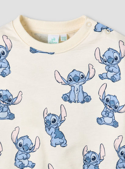 Disney Crew Neck Short Sleeves T-shirt and Shorts Set with Stitch Print-baby-boys-clothing-setsandcoords-image-4