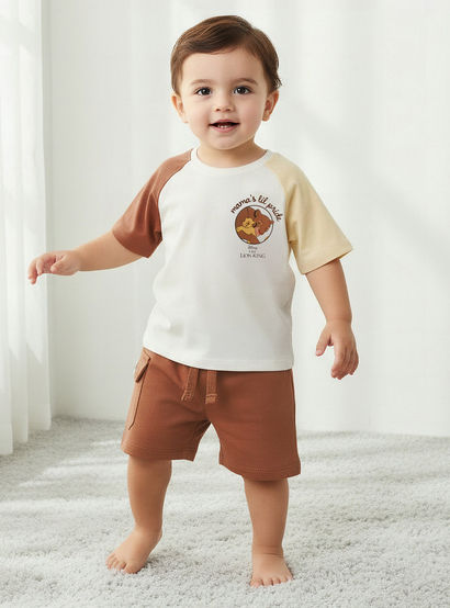 Disney Crew Neck Short Sleeve T-shirt and Shorts Set with Drawstring Closure-baby-boys-clothing-setsandcoords-image-2