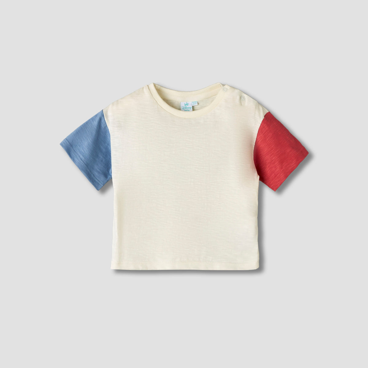 Disney Crew Neck Short Sleeves T-shirt and Dungaree Set with Stripes and Mickey Mouse Applique