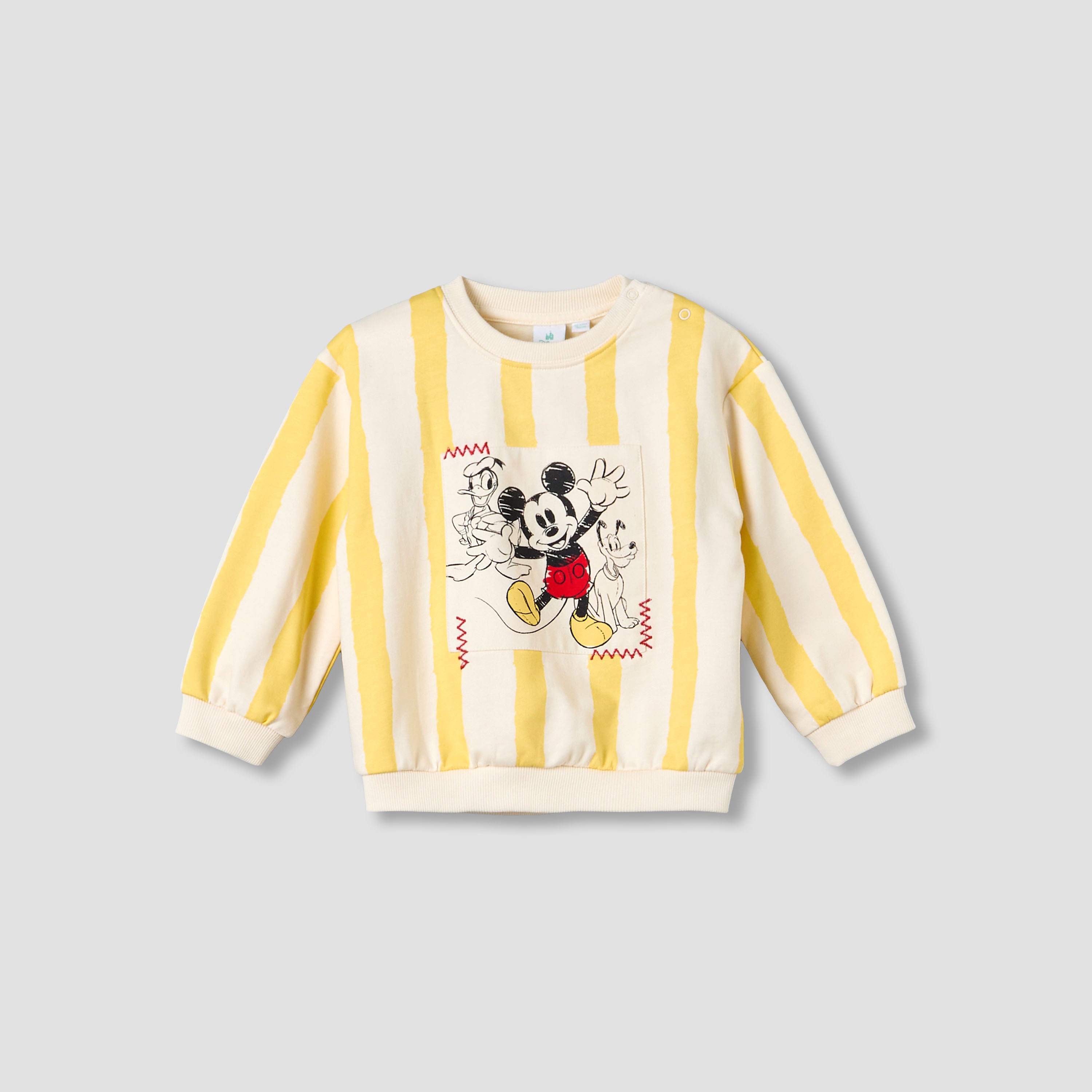 Disney Crew Neck Long Sleeves Sweatshirt and Pants Set with Mickey Mouse Print