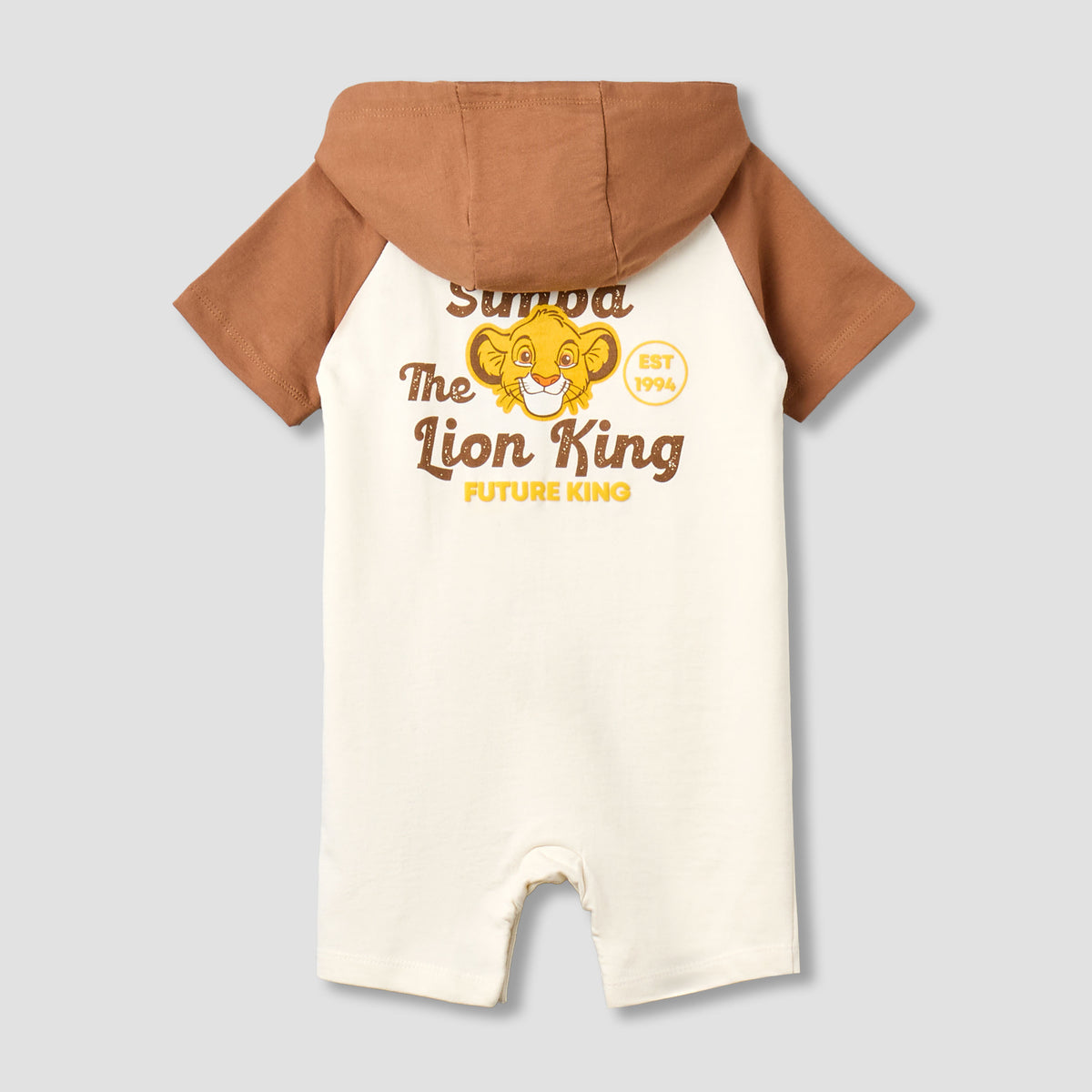 Disney Hooded Short Sleeves Romper with Simba Print