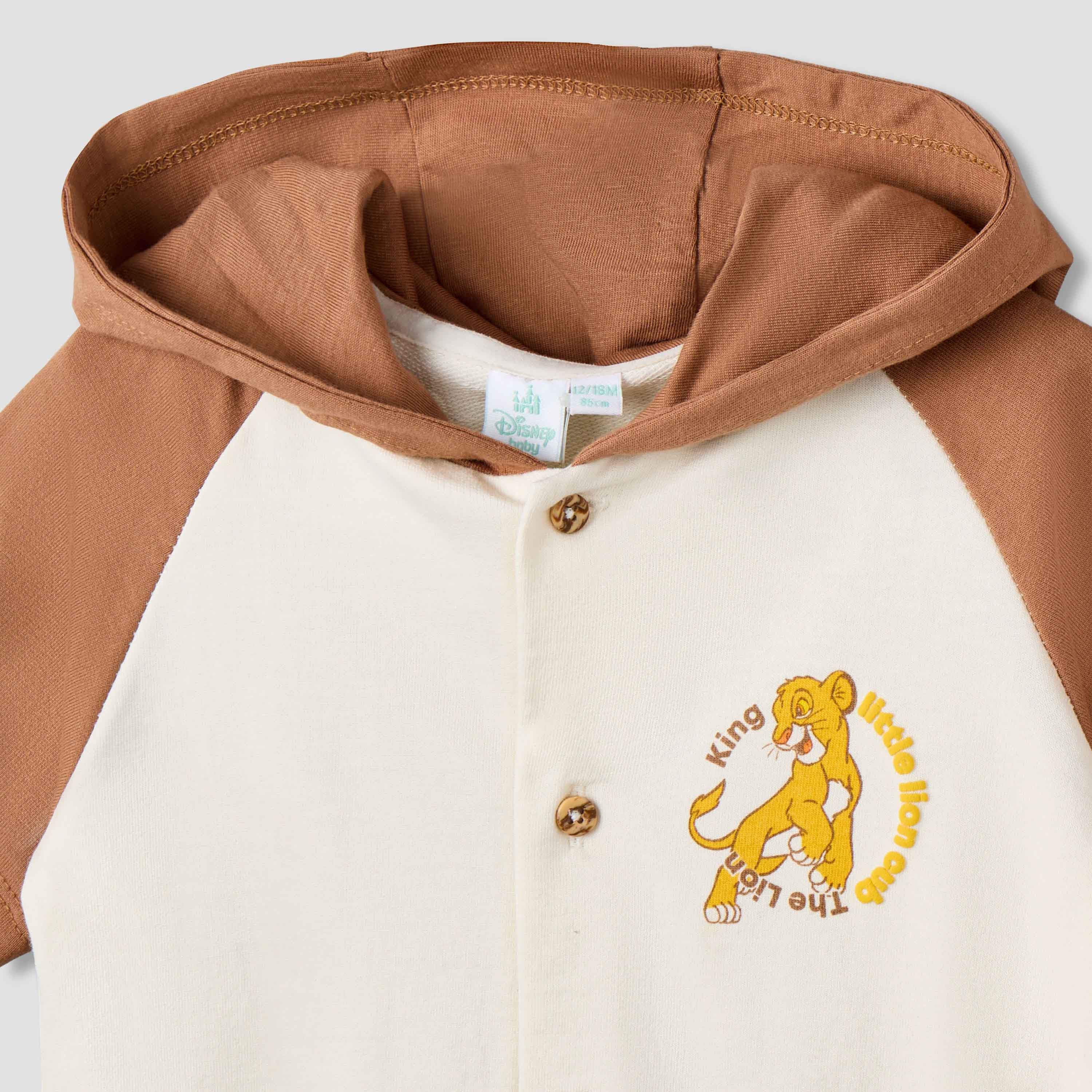 Disney Hooded Short Sleeves Romper with Simba Print