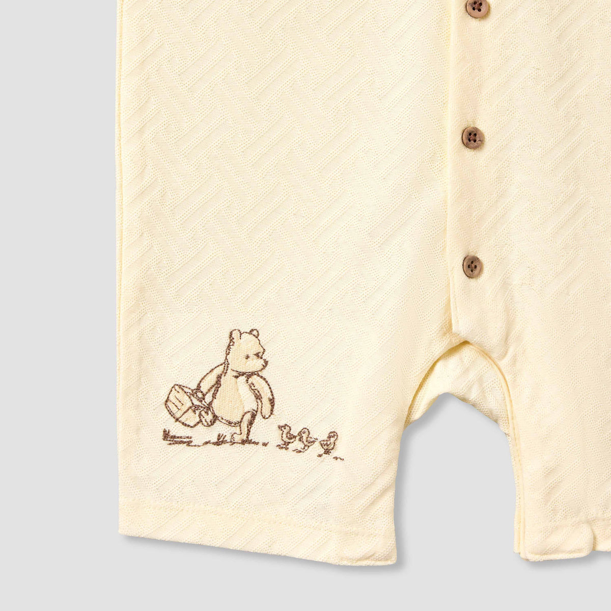 Disney Collared Short Sleeves Romper with Winnie the Pooh Embroidery
