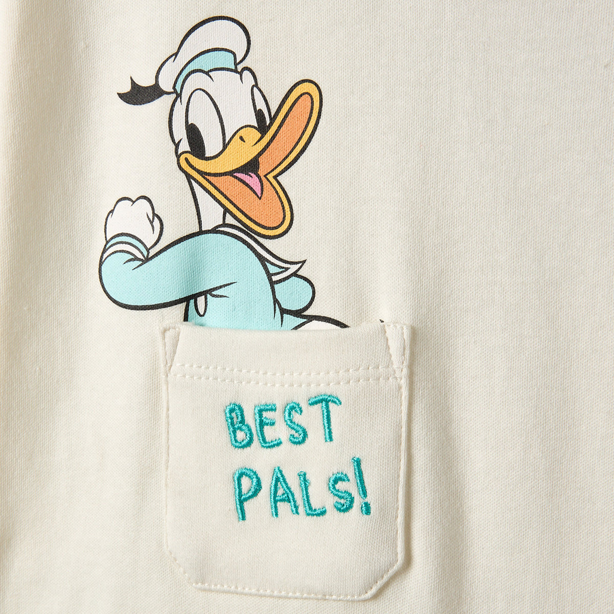 Disney Henley Neck Short Sleeves Romper with Mickey Mouse and Donald Duck Print