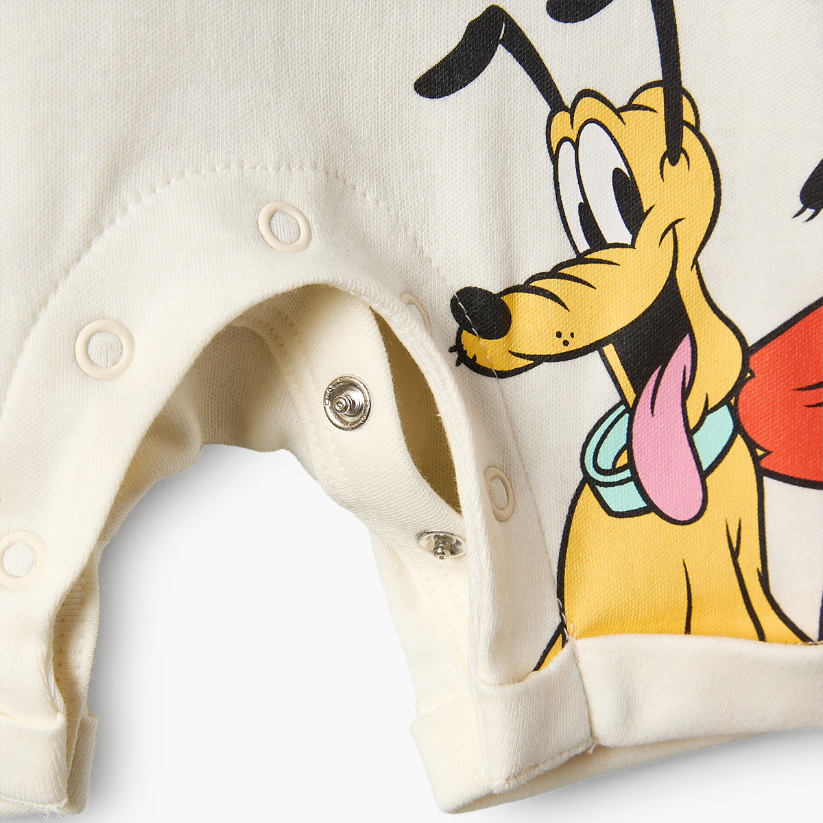 Disney Henley Neck Short Sleeves Romper with Mickey Mouse and Donald Duck Print