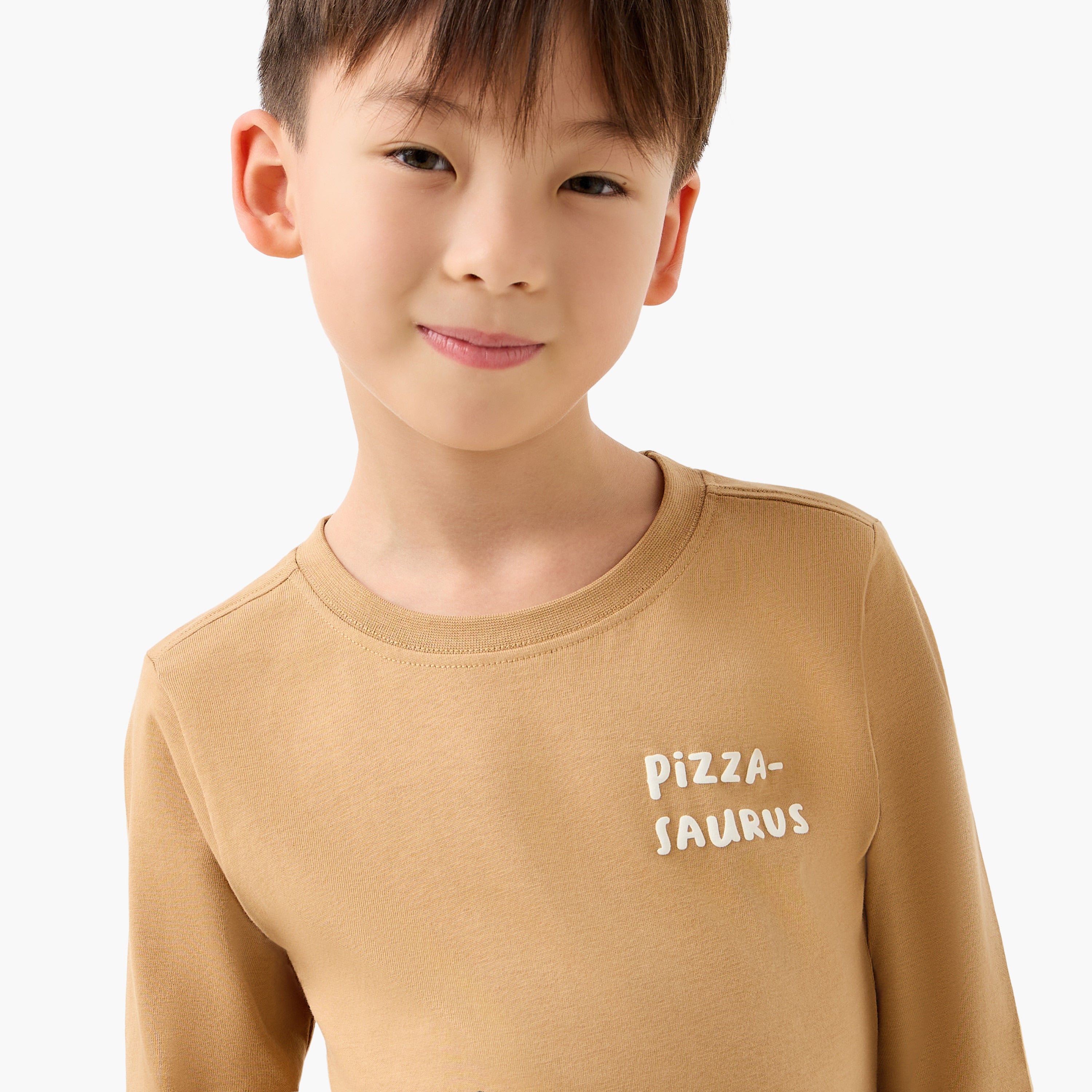 Juniors Crew Neck Short Sleeves T-shirt with Dinosaur Print