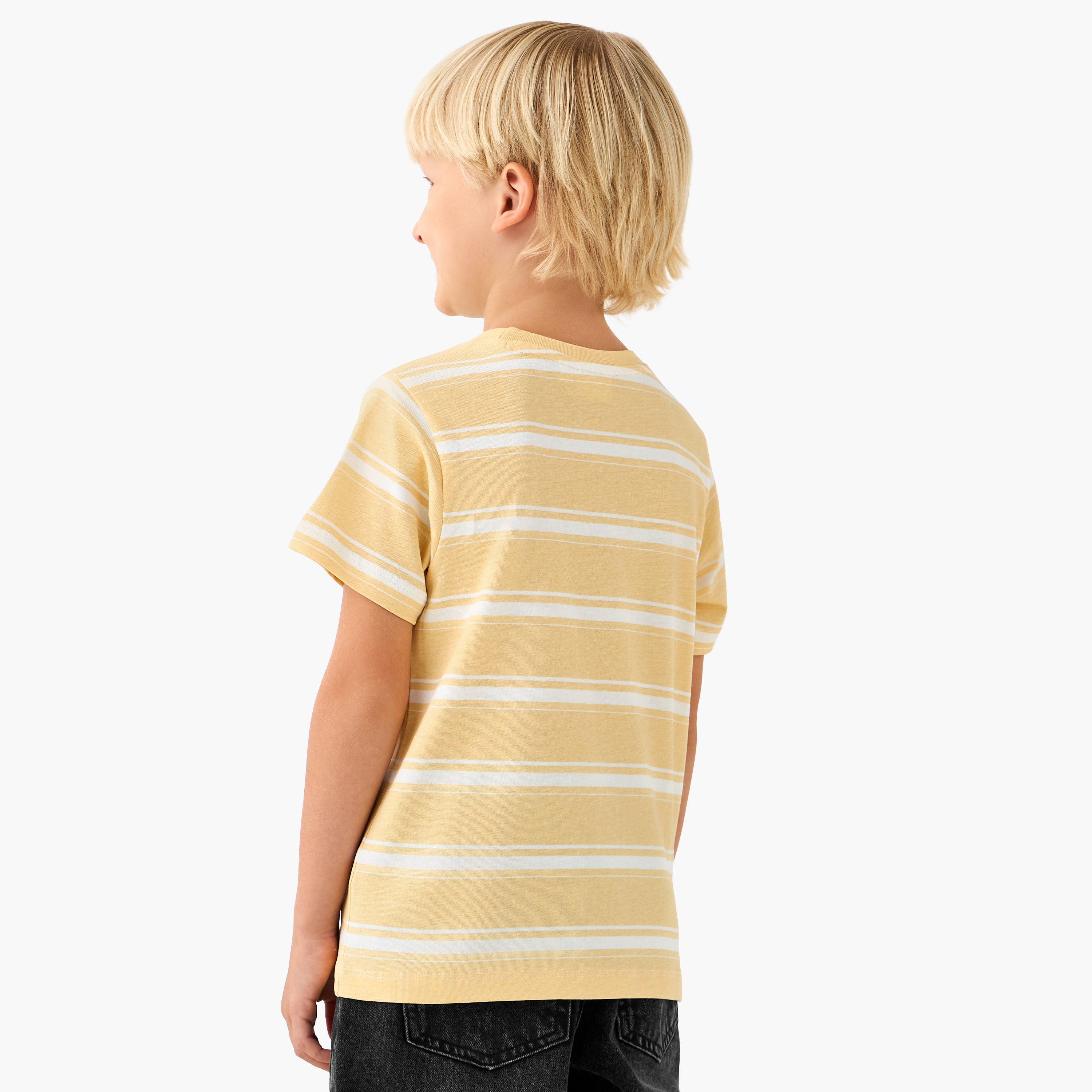 Juniors Crew Neck Short Sleeves T-shirt with Stripes