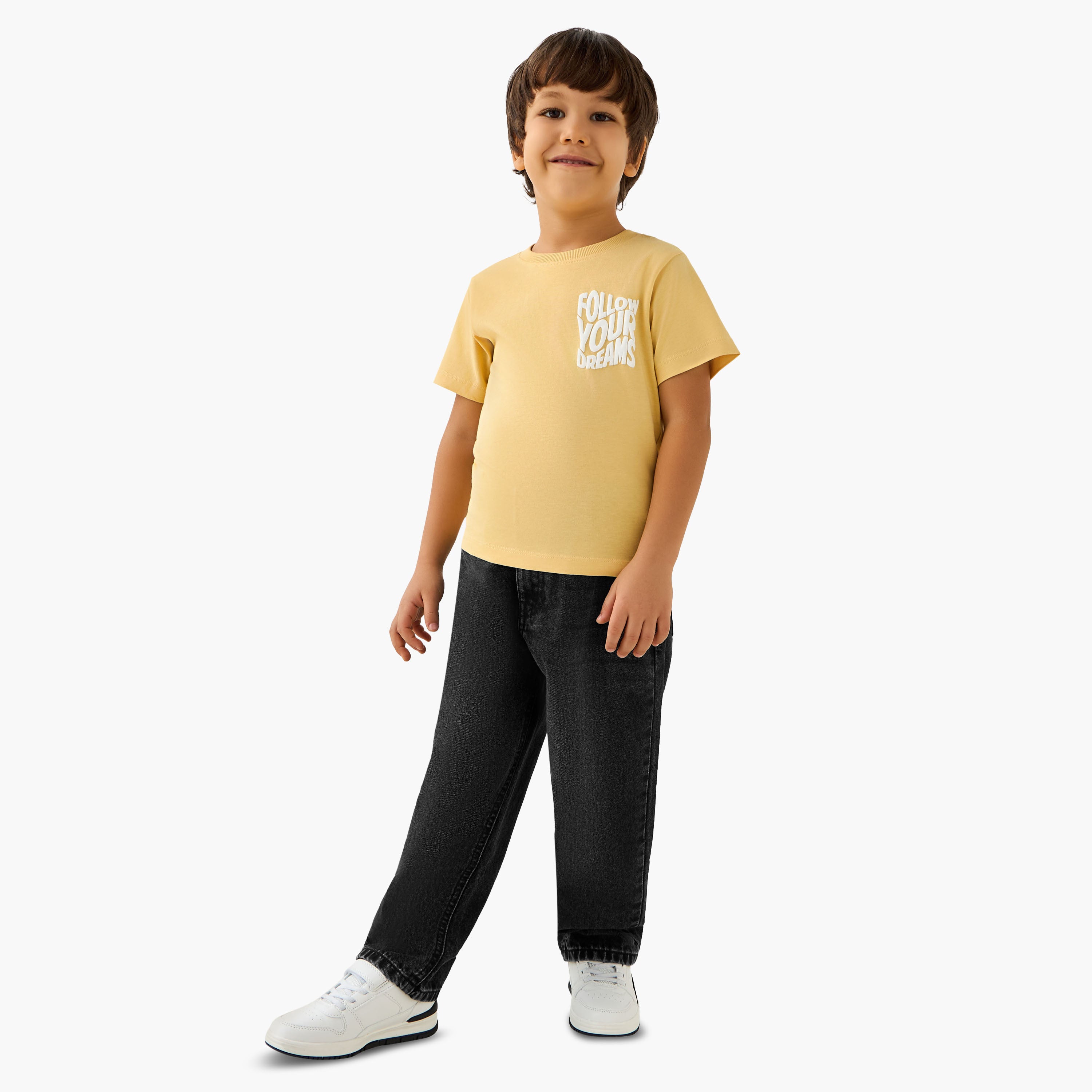 Pack of 2 Juniors Crew Neck Short Sleeves T-shirt with Assorted Print