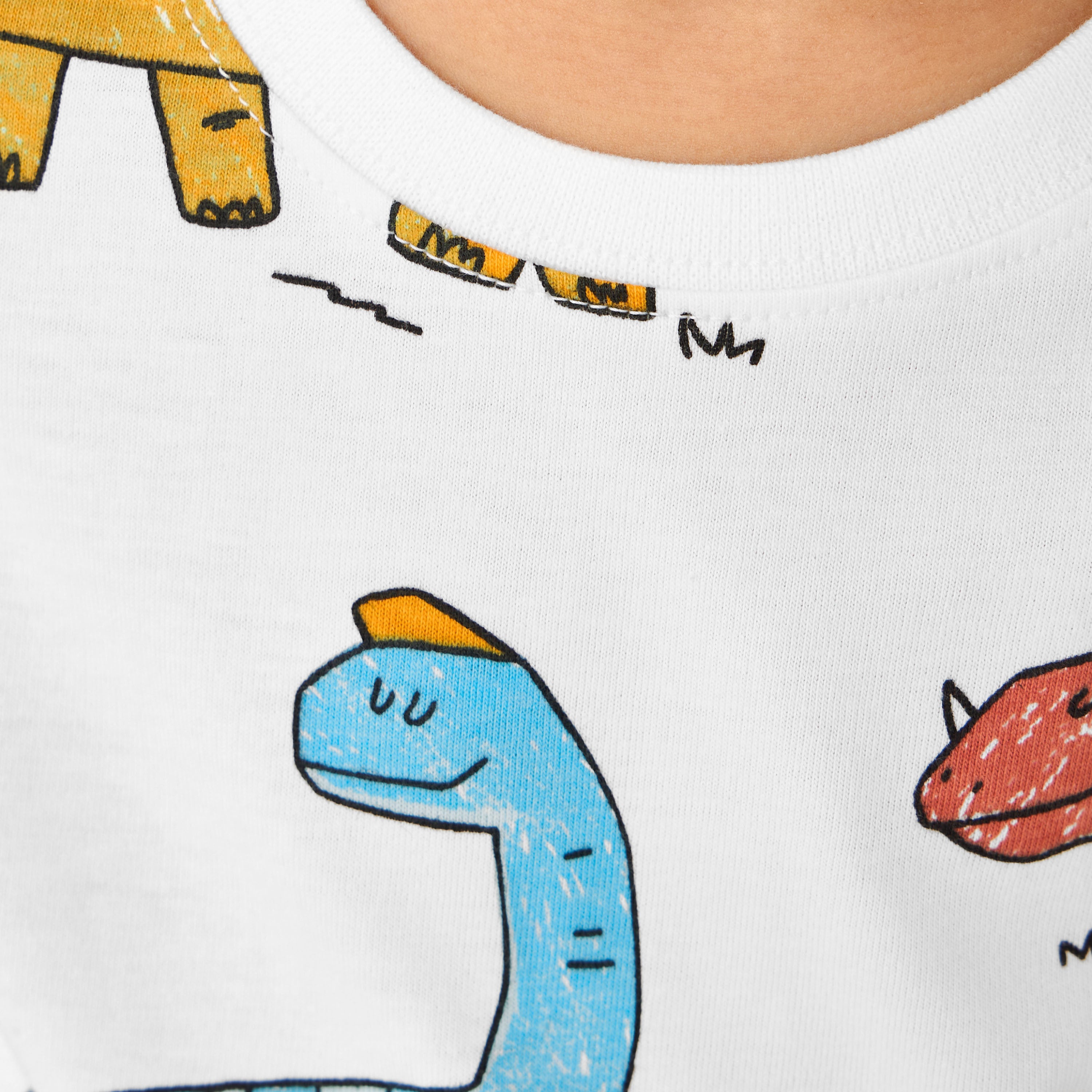 Juniors Crew Neck Short Sleeve T-shirt with Dinosaur Print
