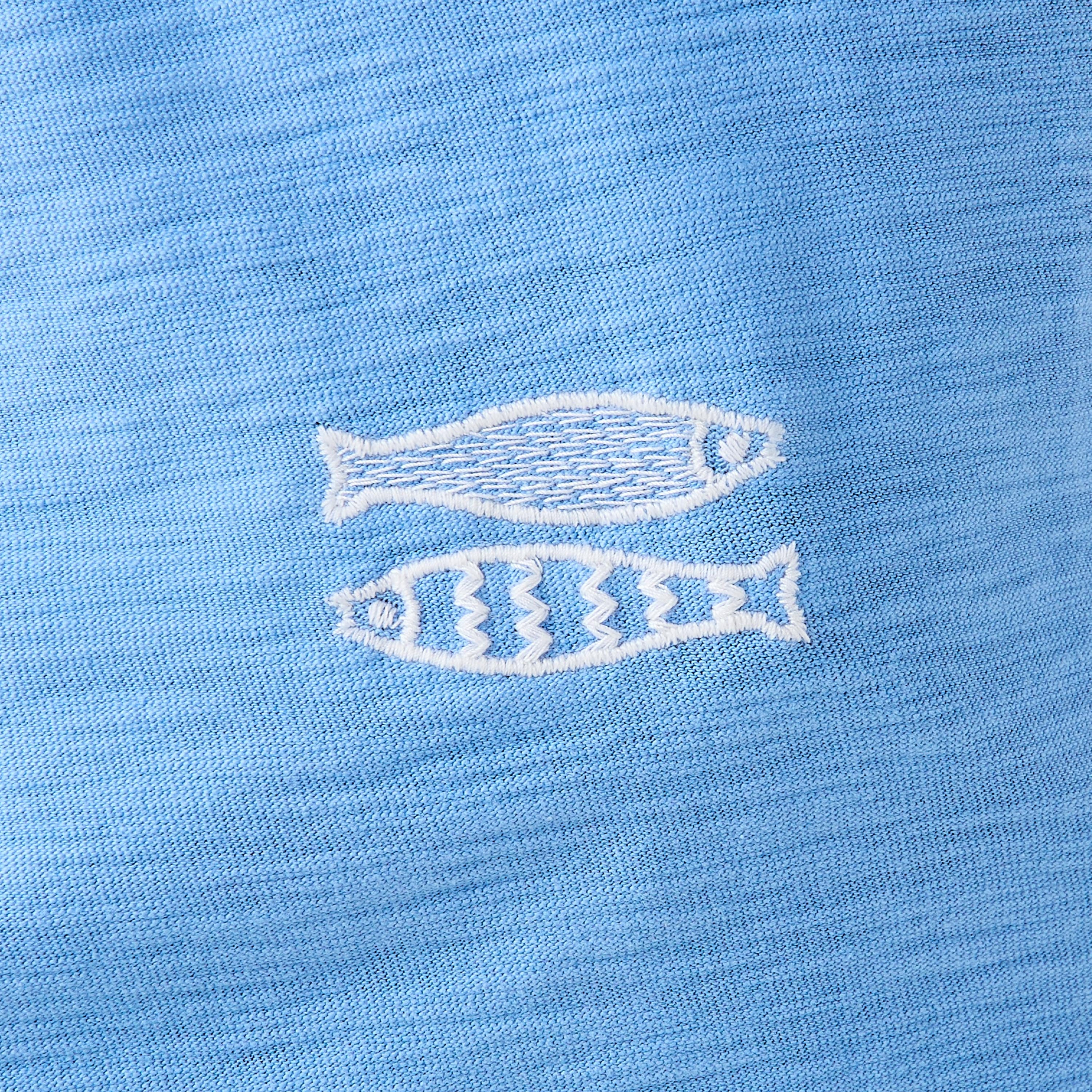 Juniors Crew Neck Short Sleeves T-shirt with Fish Embroidery