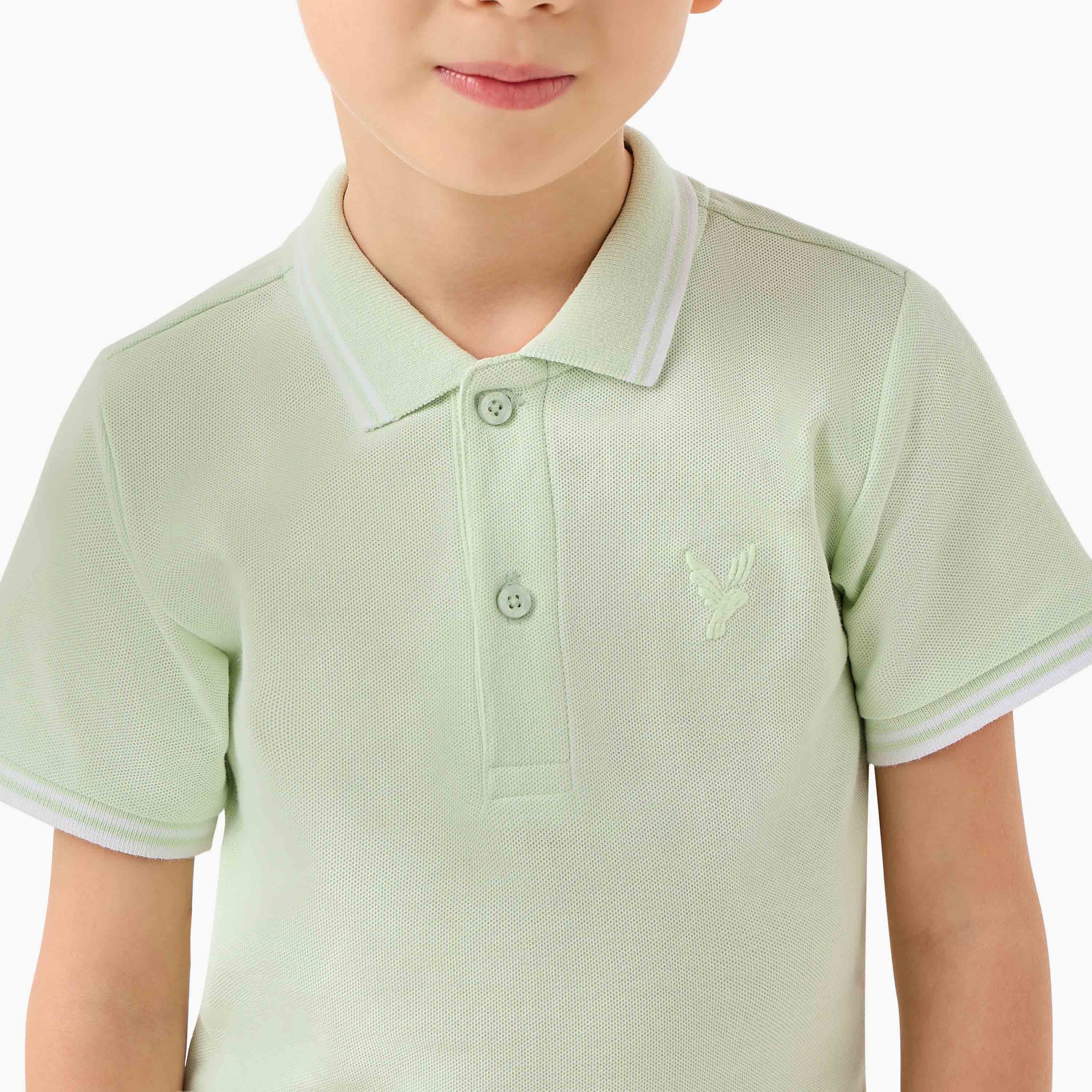 Juniors Collared Short Sleeves Polo T-shirt with Embroidery