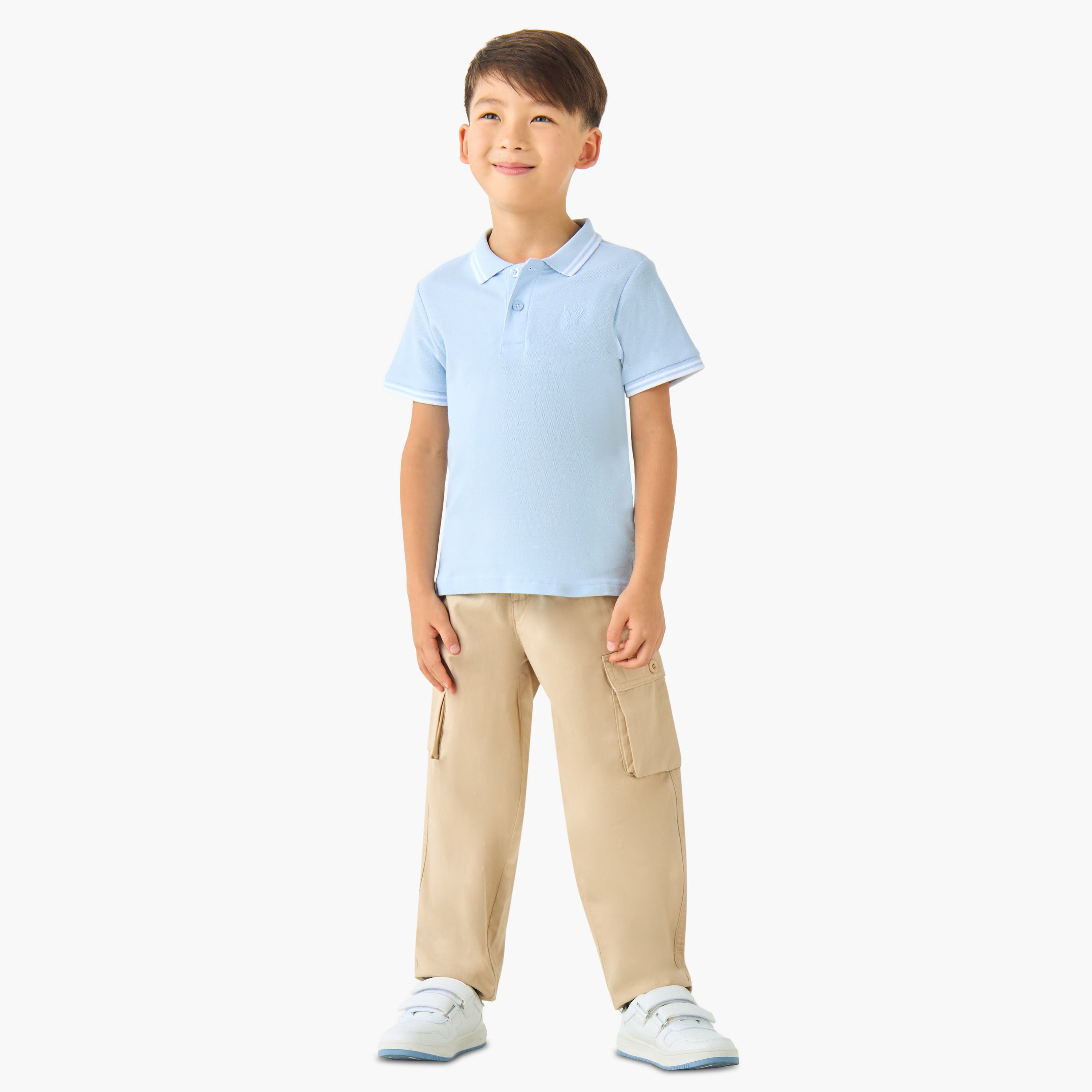 Juniors Polo Neck Short Sleeves T-shirt with Embroidery
