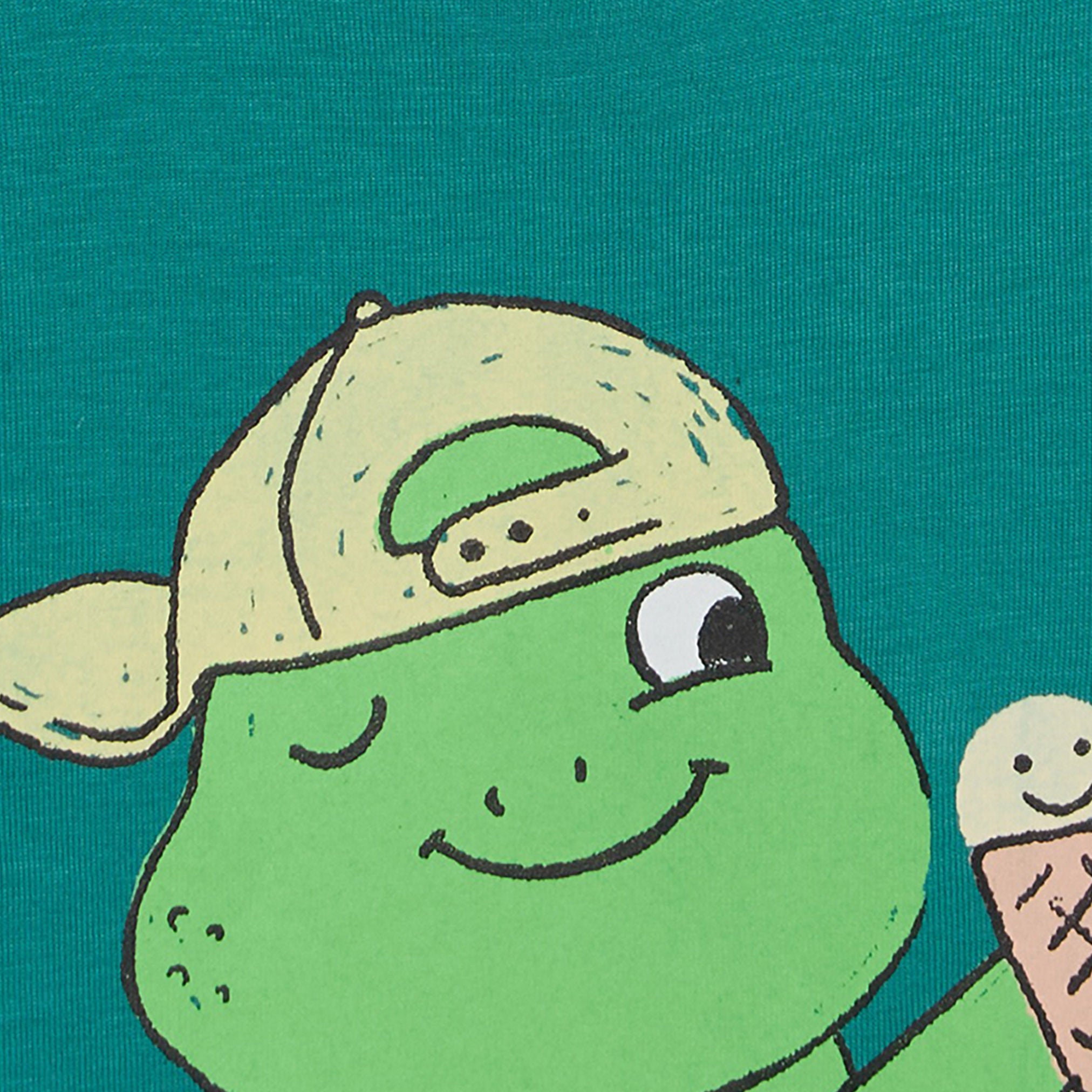 Juniors Crew Neck Short Sleeves T-shirt with Frog Print
