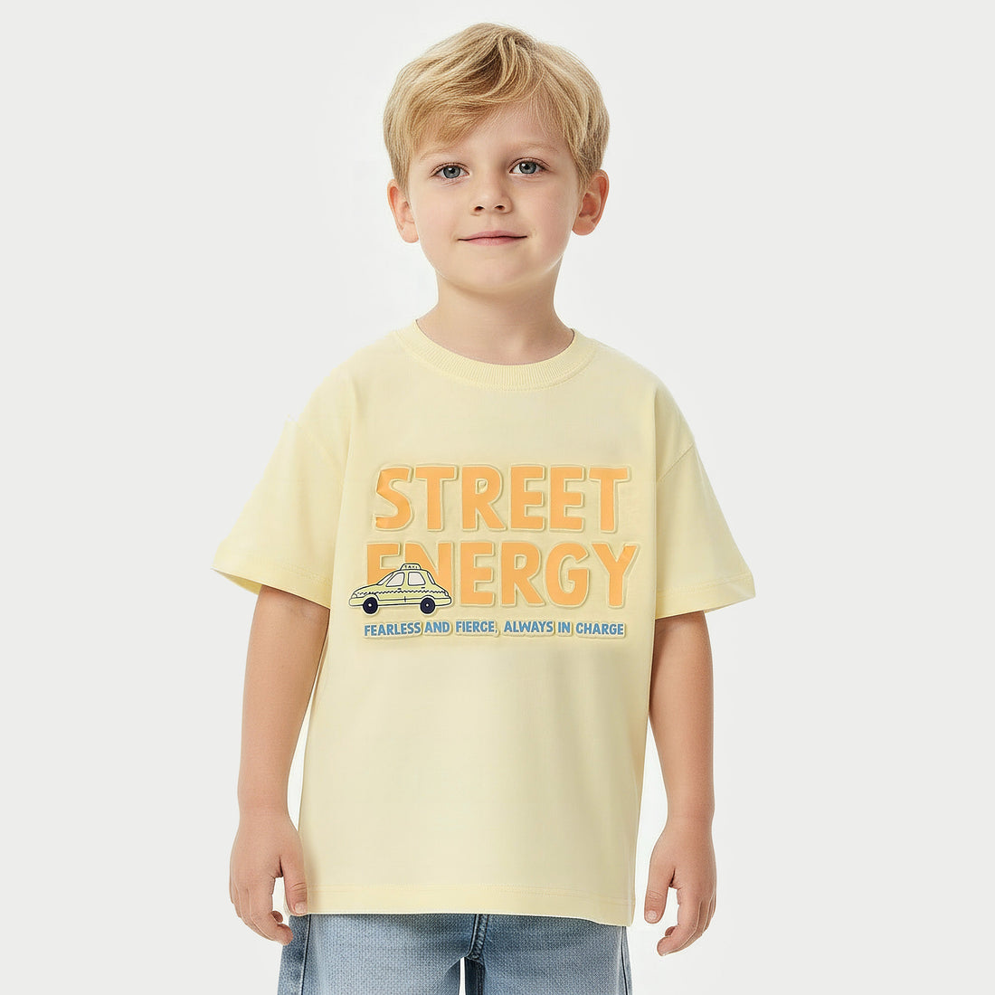 Juniors Crew Neck Short Sleeves T-shirt with Typographic Print