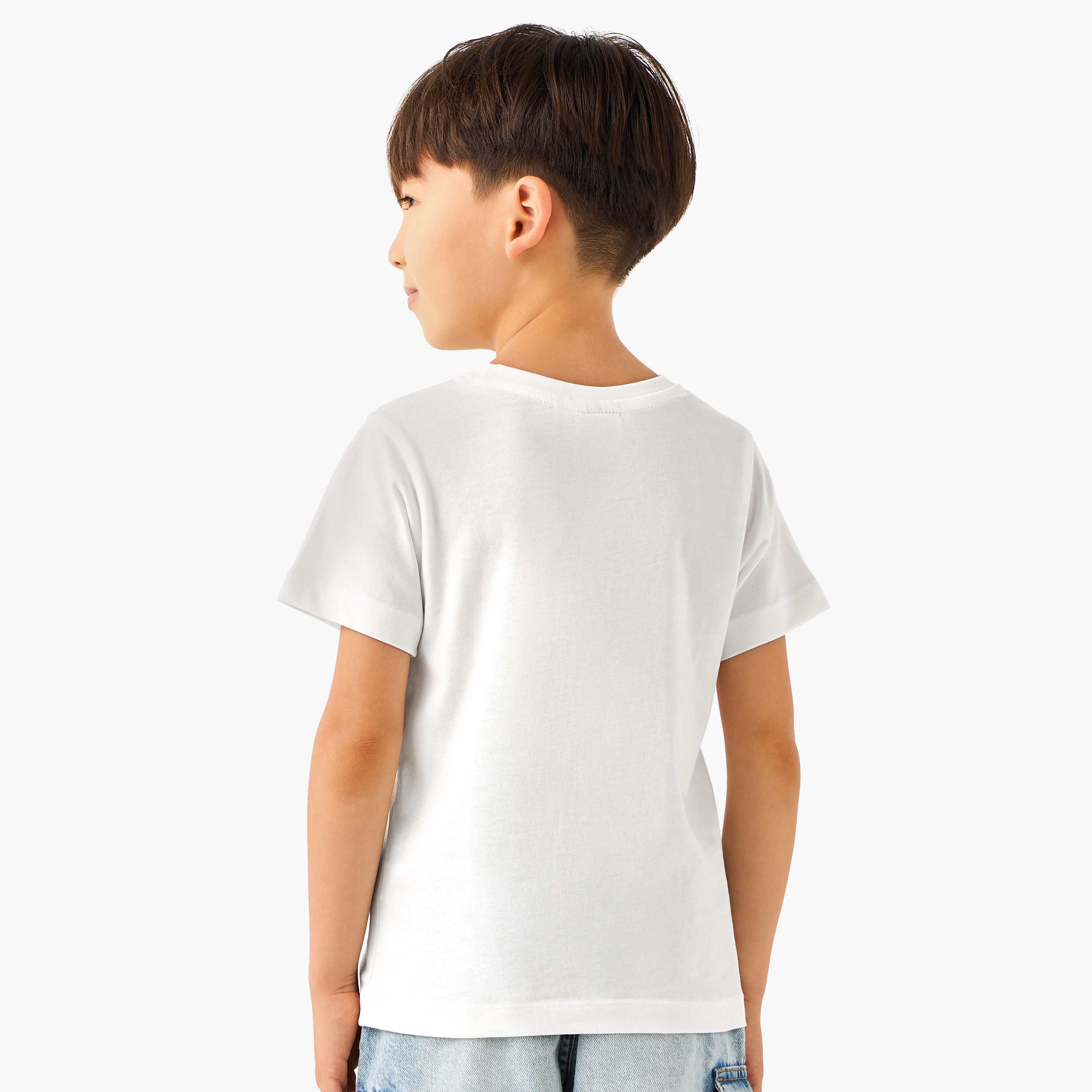 Juniors Crew Neck Short Sleeve T-shirt with Print