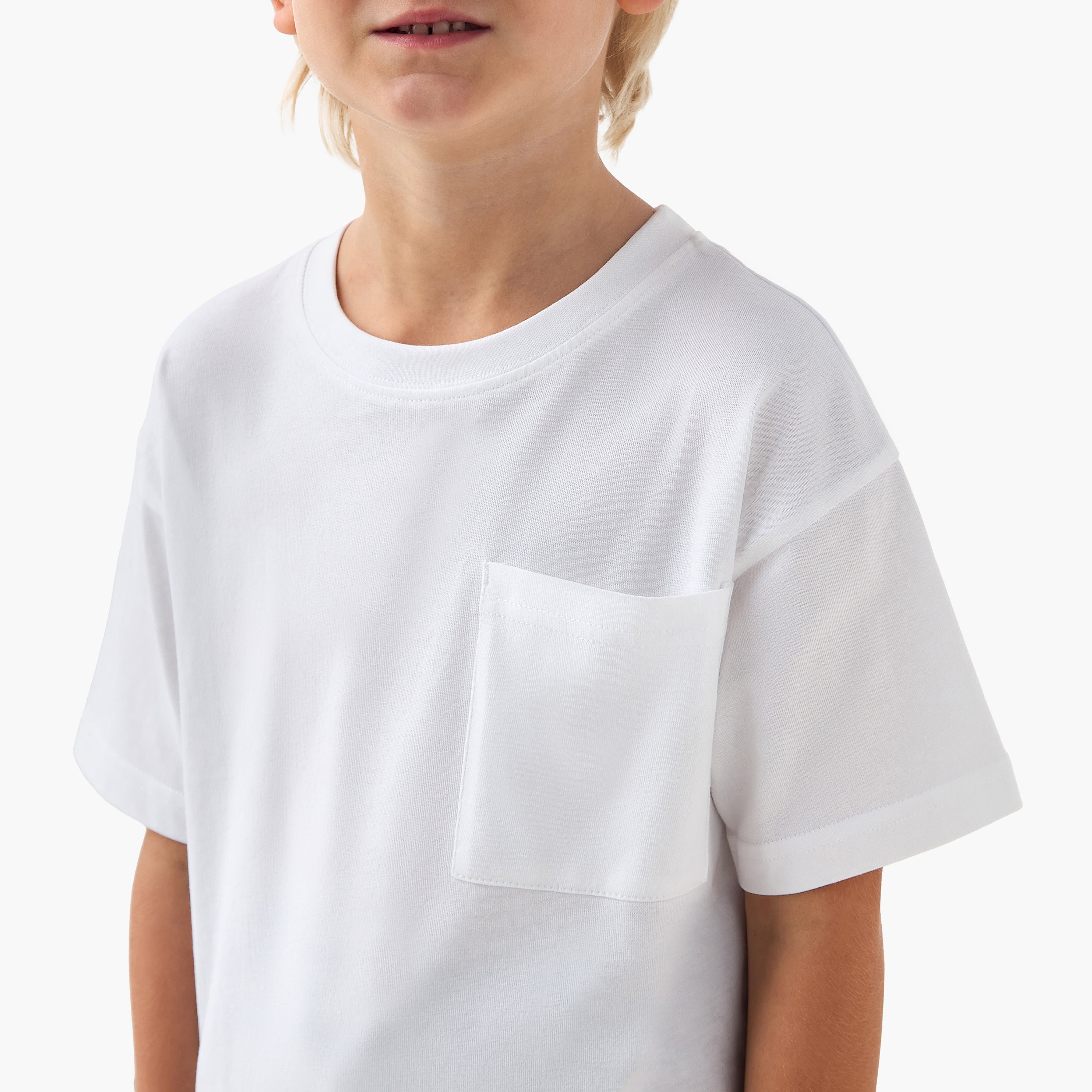 Juniors Crew Neck Short Sleeves T-shirt with Chest Pocket