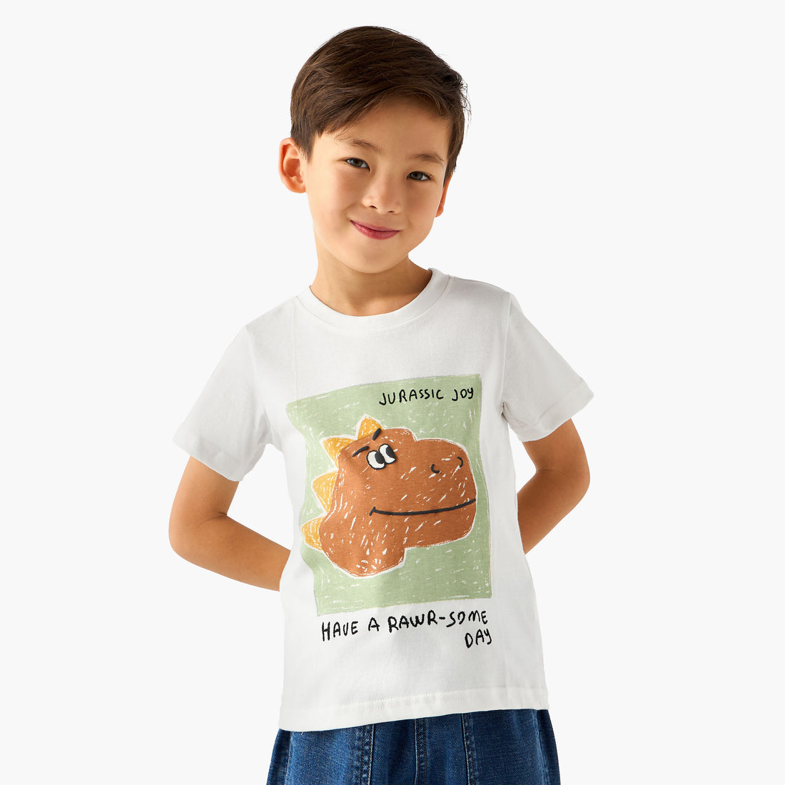 Pack of 2 Juniors Round Neck Short Sleeves T-shirt with Assorted Print