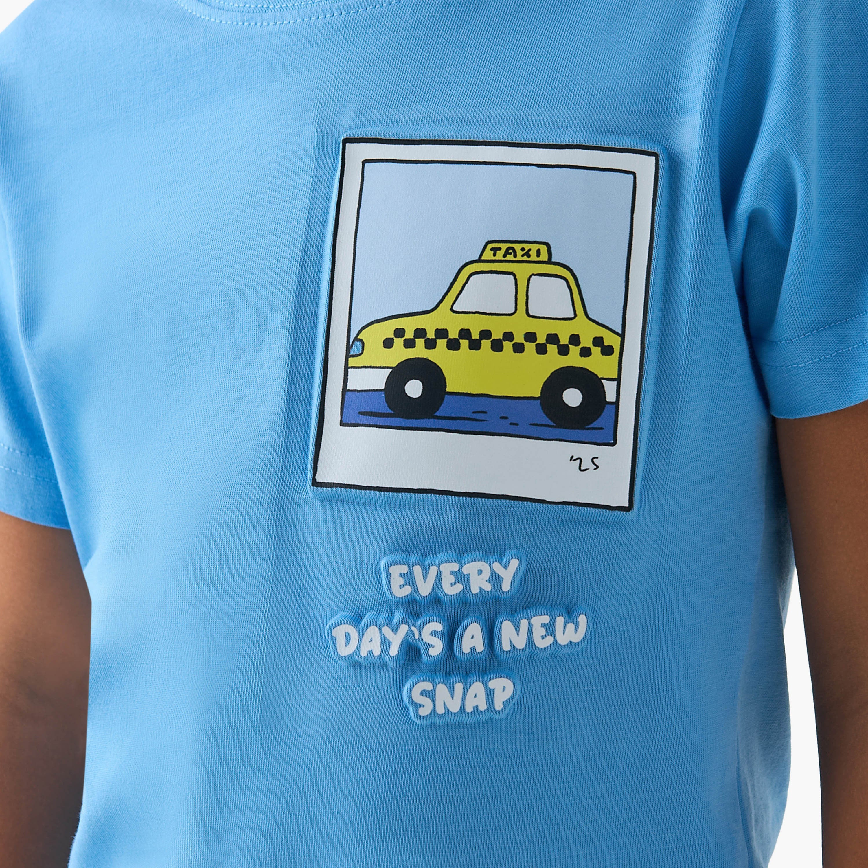 Pack of 2 Juniors Crew Neck Short Sleeves T-shirt with Graphic Print