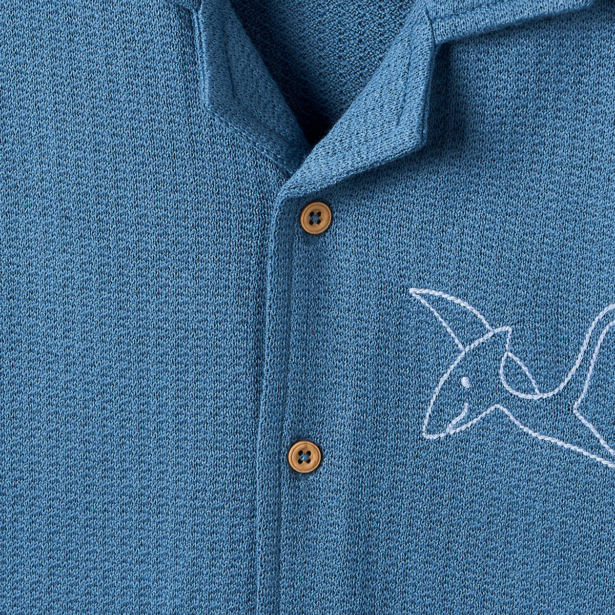 Juniors Short Sleeves Shirt with Dinosaur Embroidery