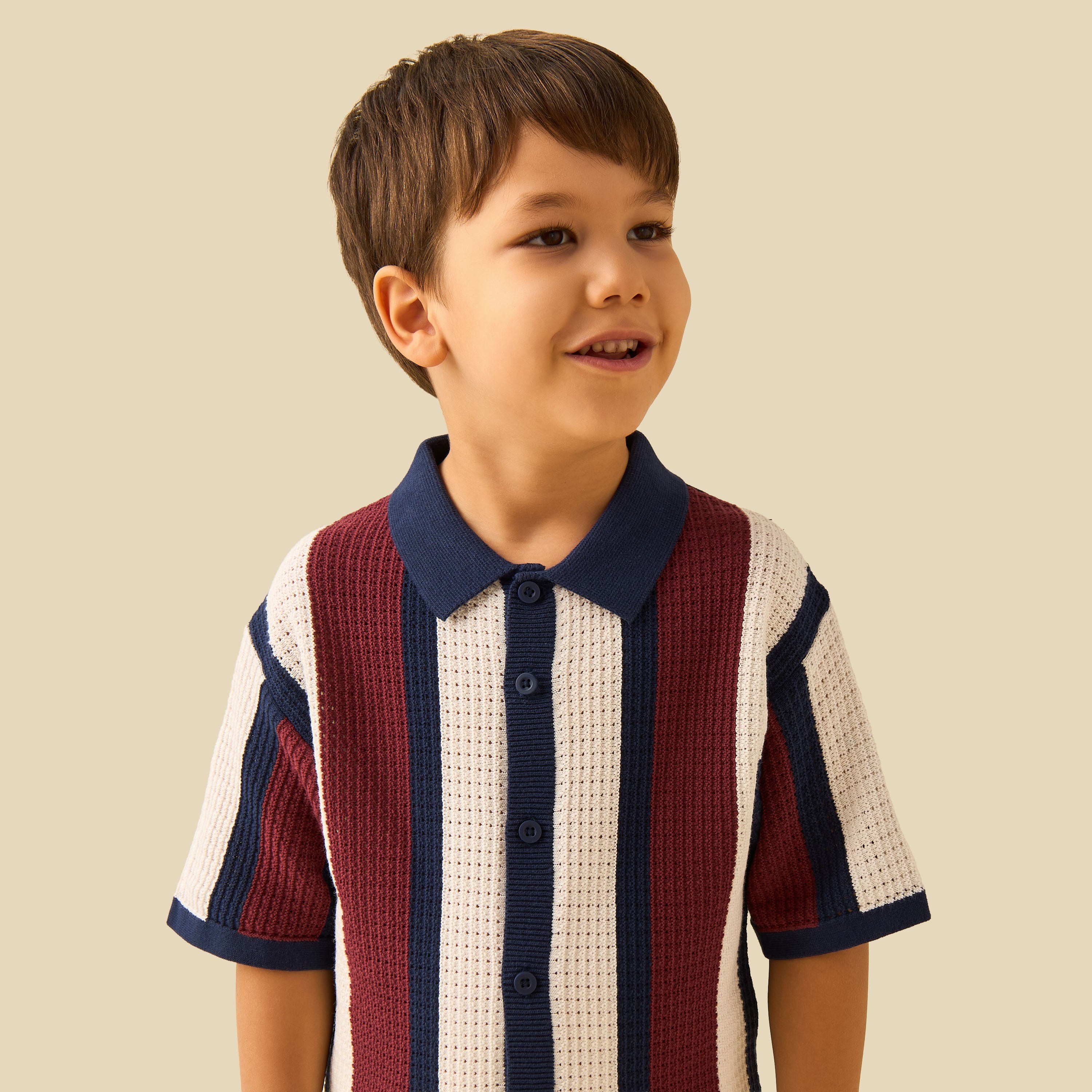 Juniors Striped Shirt with Short Sleeves