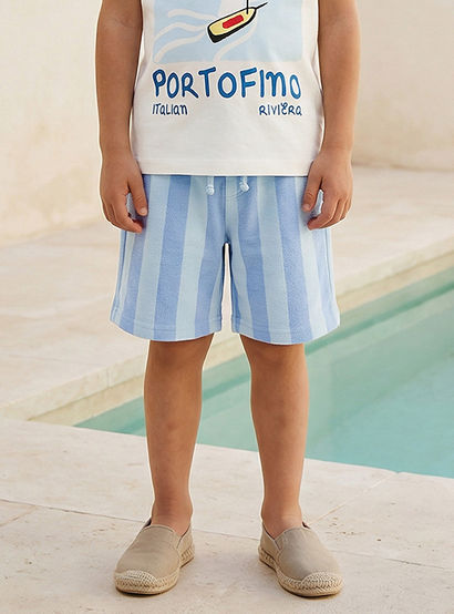 Set of 3 Juniors Crew Neck Short Sleeve T-shirt and Shorts Set with Nautical Print-boys-clothing-setsandcoords-image-5