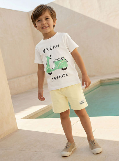 Set of 3 Juniors Crew Neck Short Sleeve T-shirt and Shorts Set with Assorted Print-boys-clothing-setsandcoords-image-2