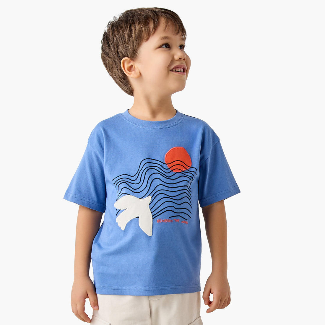 Juniors Crew Neck Short Sleeves T-shirt and Shorts Set with Embroidery