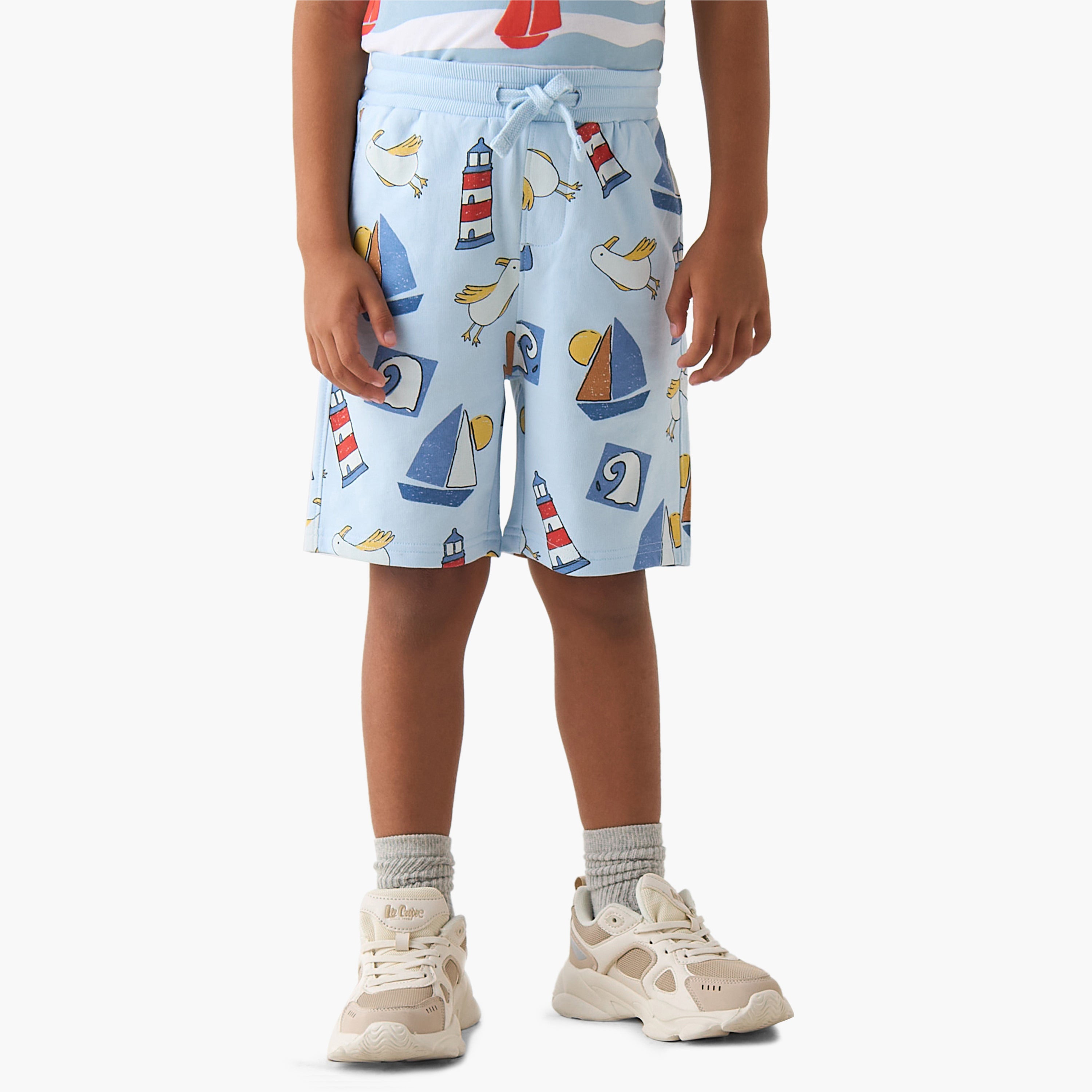 Set of 3 Juniors Crew Neck Short Sleeves T-shirt and Shorts Set with Graphic Print