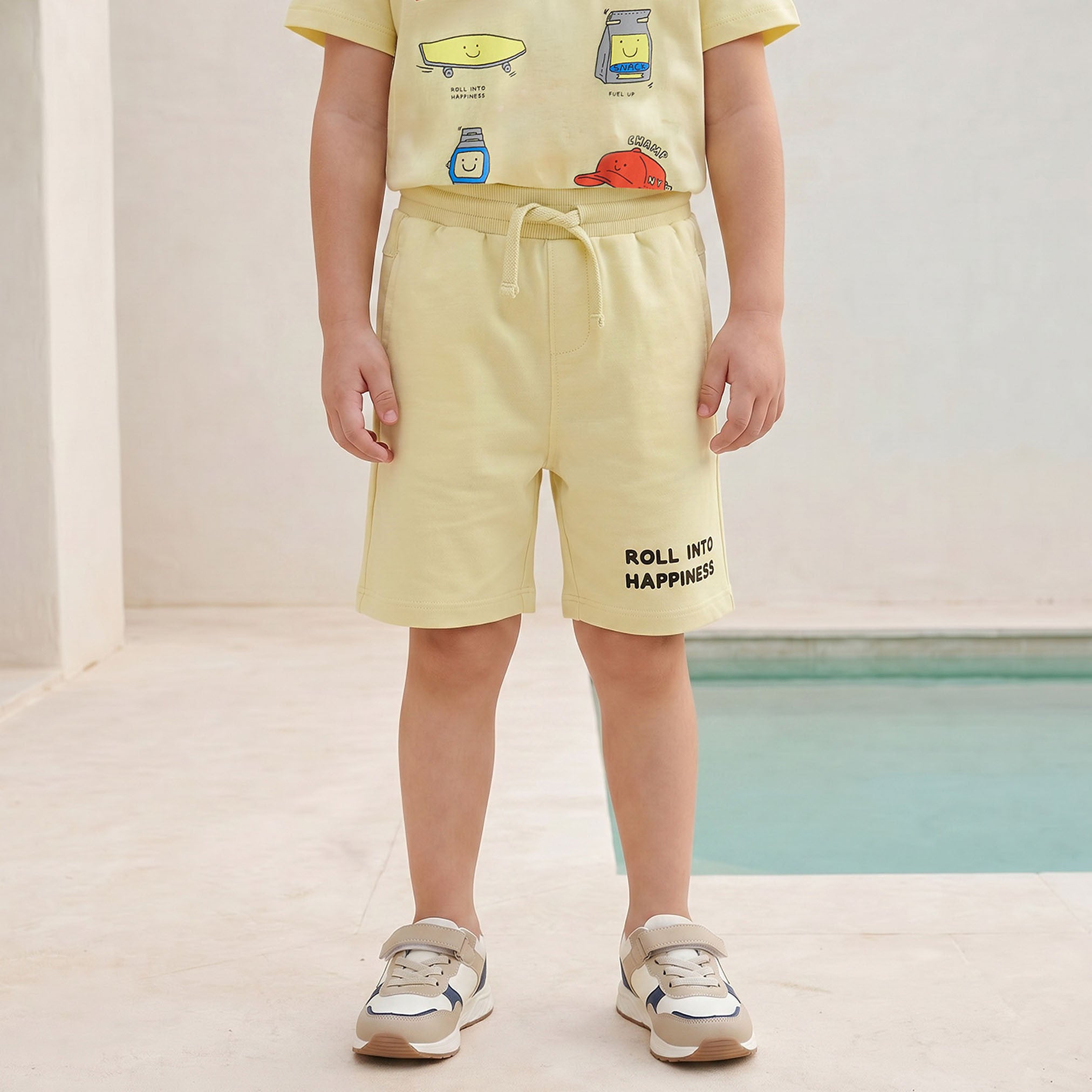 Set of 3 Juniors Crew Neck Short Sleeve T-shirt and Shorts Set with Assorted Print